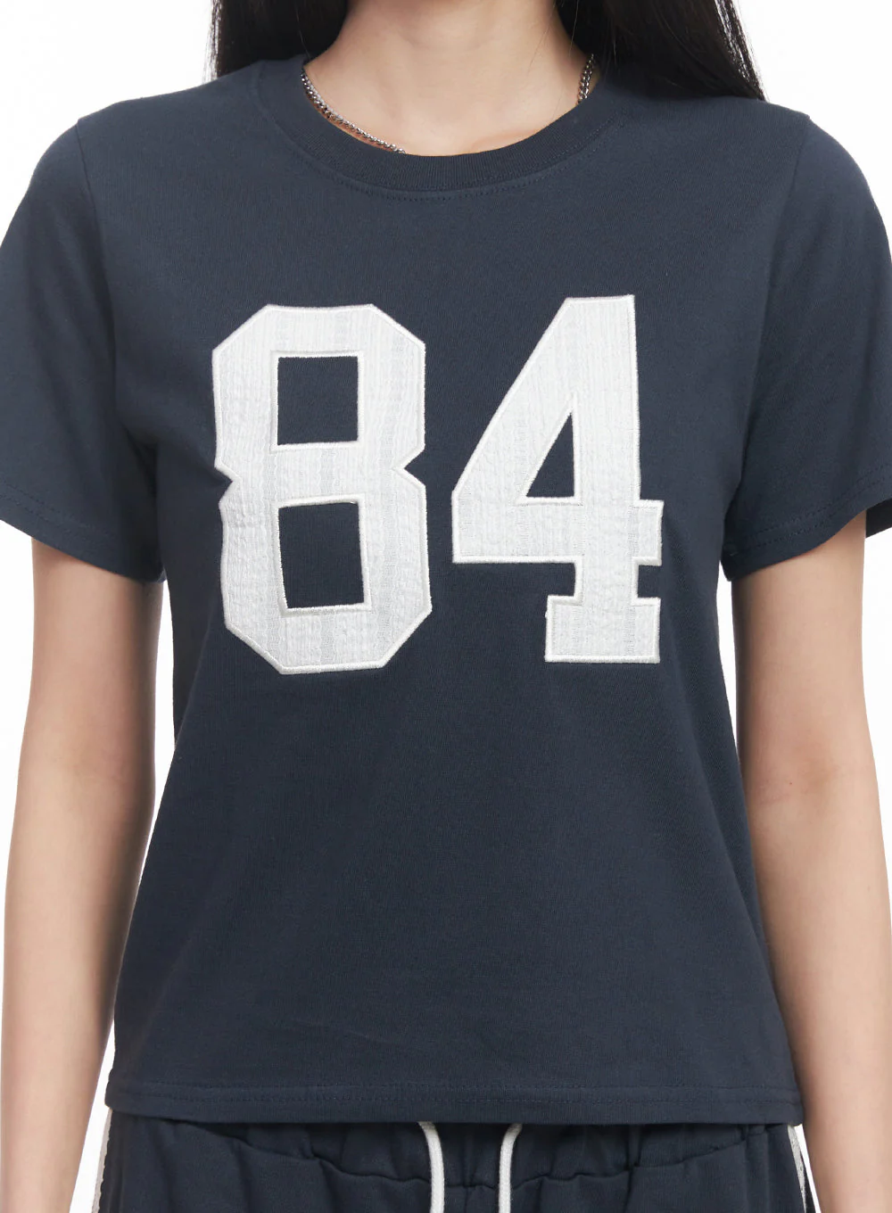 Lace Embroidered "84" Graphic Tee IY516 - Image 4