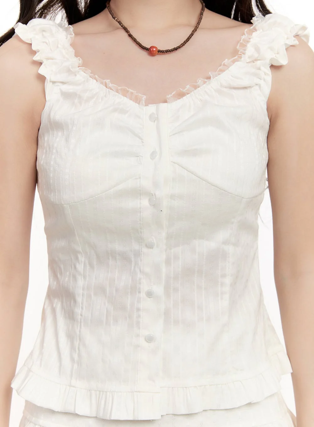 Lace Frill Sleeveless Blouse Top CM510 - Image 3