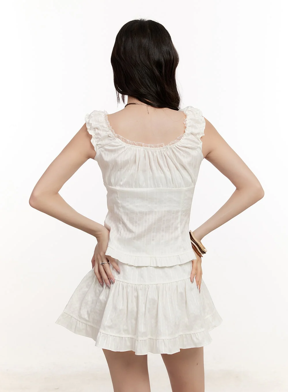 Lace Frill Sleeveless Blouse Top CM510 - Image 7