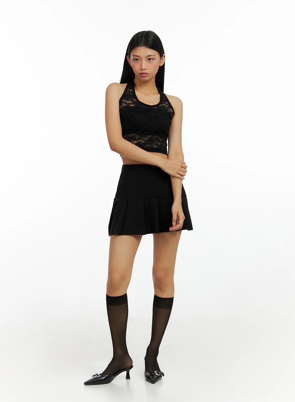 Lace Halter Crop Sleeveless Top IL419 - Image 3