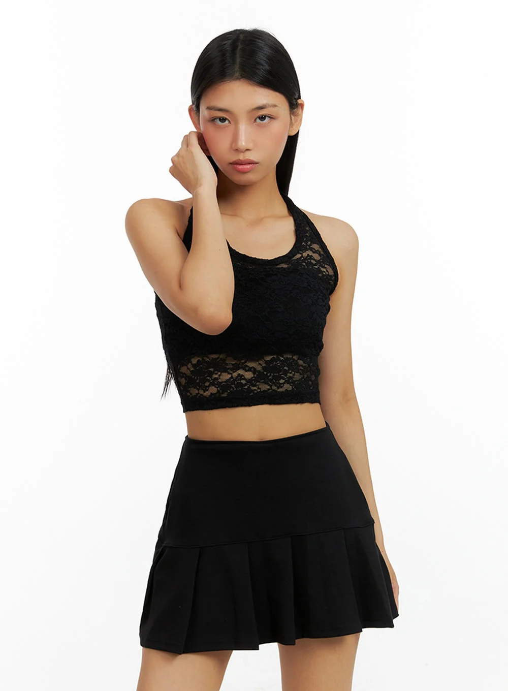 Lace Halter Crop Sleeveless Top IL419 - Image 4