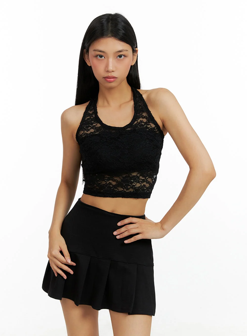 Lace Halter Crop Sleeveless Top IL419 - Image 5