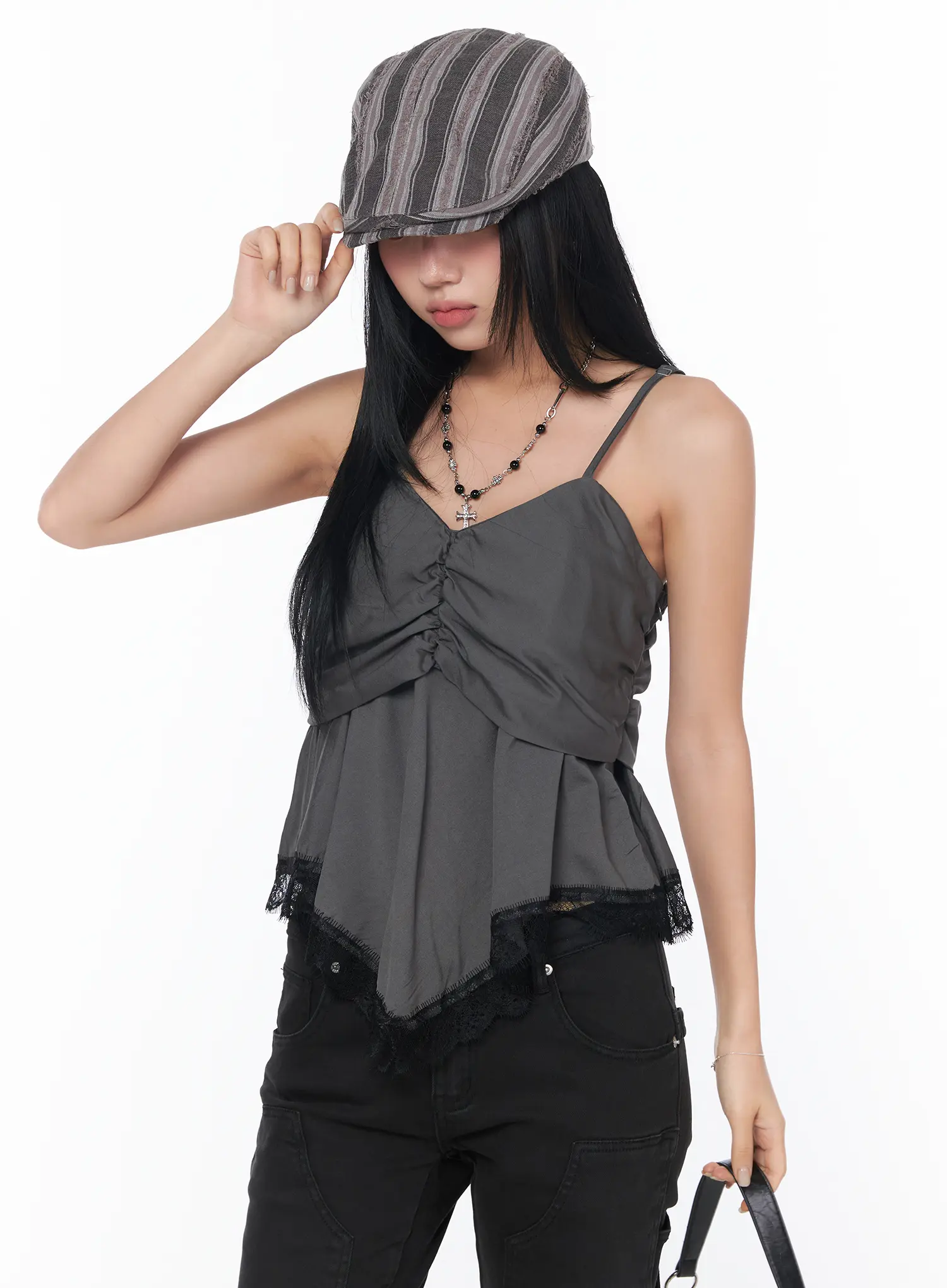 Lace Hem Crop Tank CY513