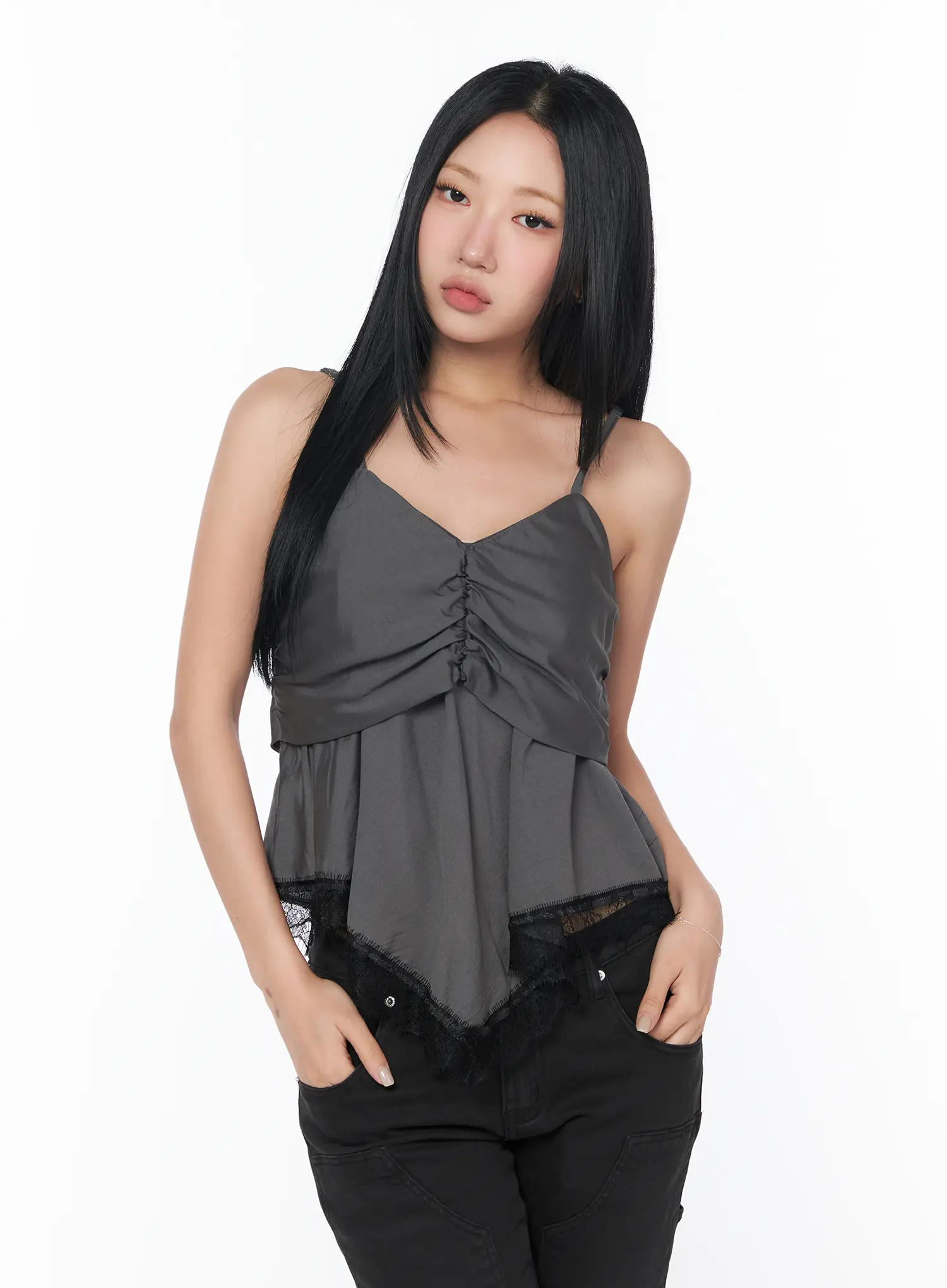 Lace Hem Crop Tank CY513 - Image 10