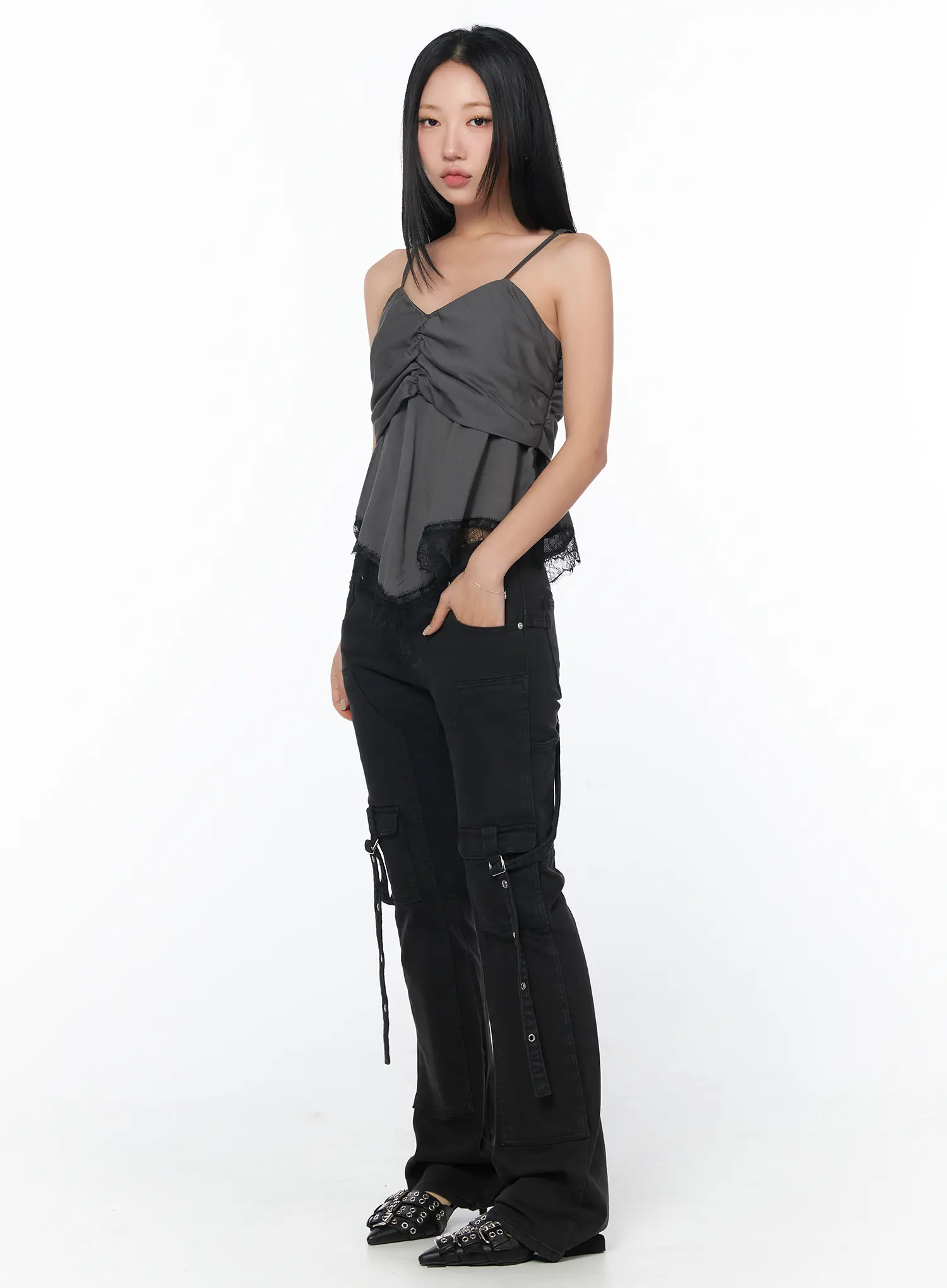 Lace Hem Crop Tank CY513 - Image 4