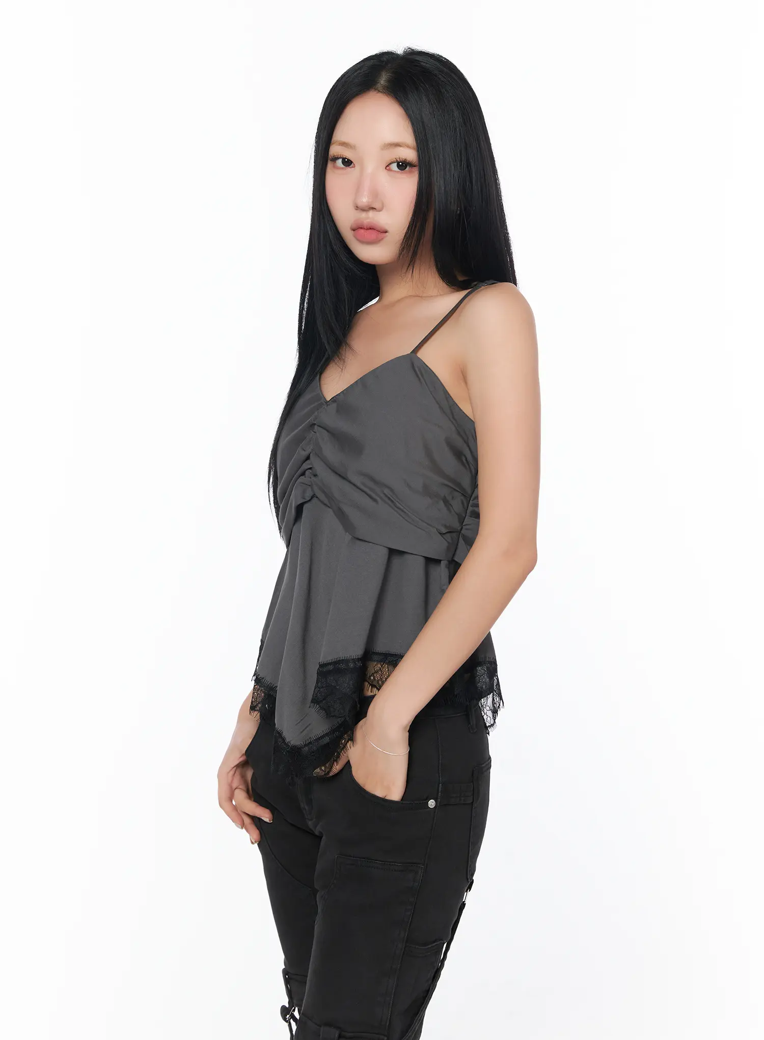 Lace Hem Crop Tank CY513 - Image 6