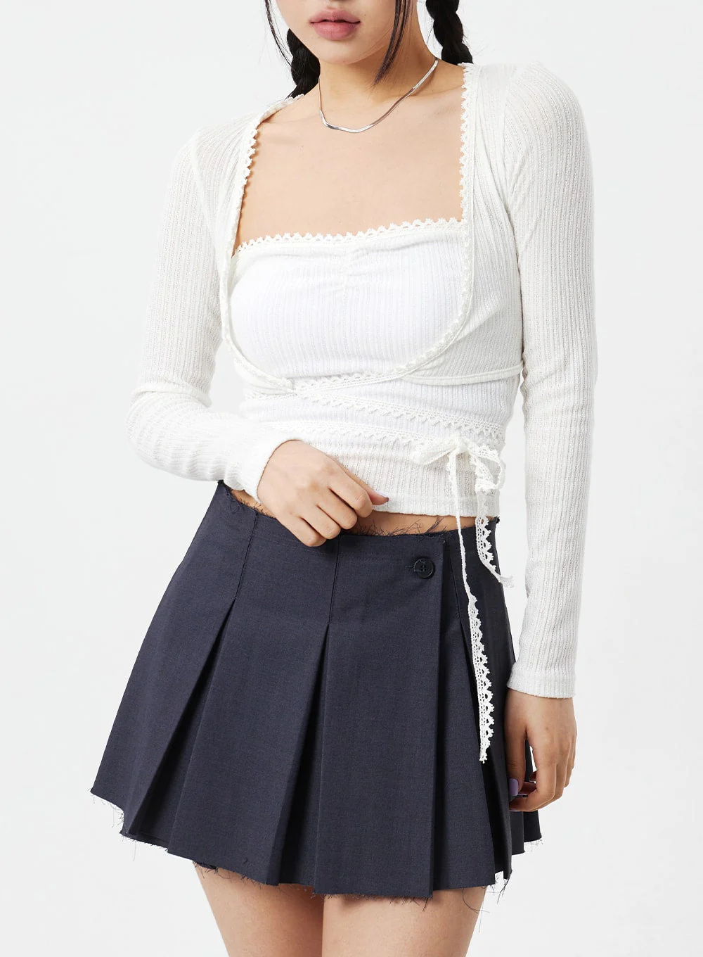 Lace Top And Cardigan Set CM324 - Image 2