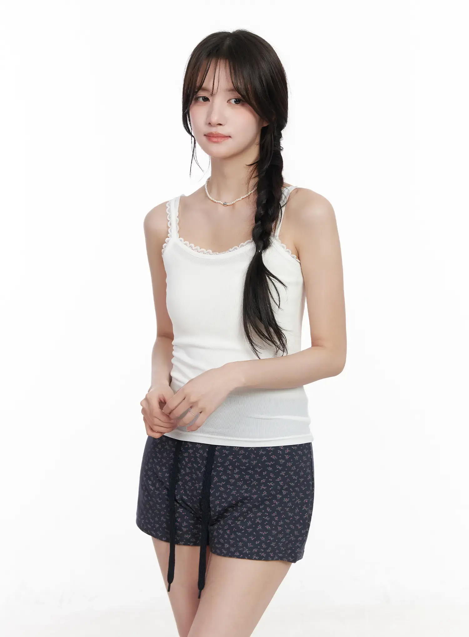 Lace Trim Crop Tank Top CM527 - Image 2