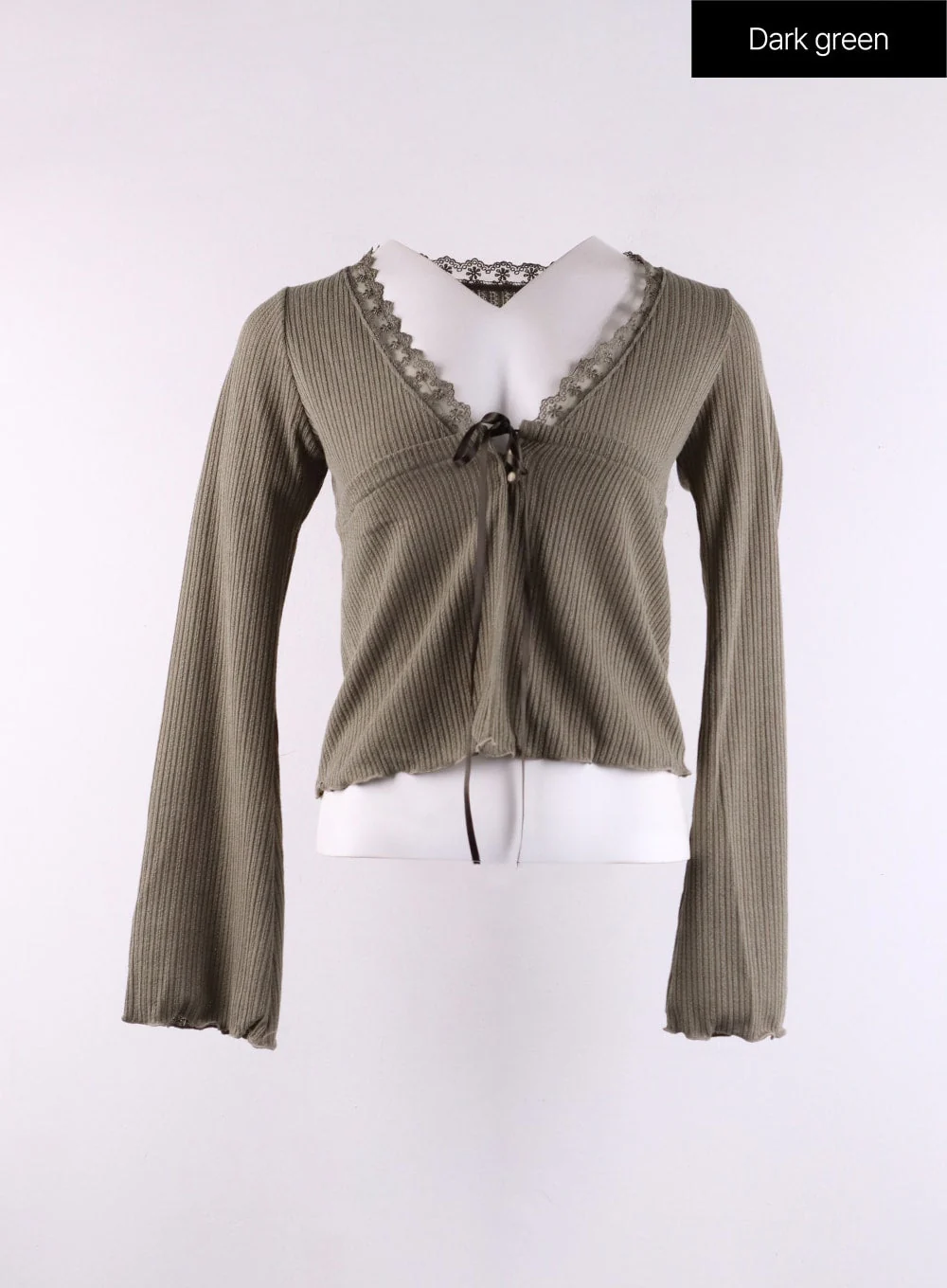 Lace Trim Cropped Cardigan CF406 - Image 10