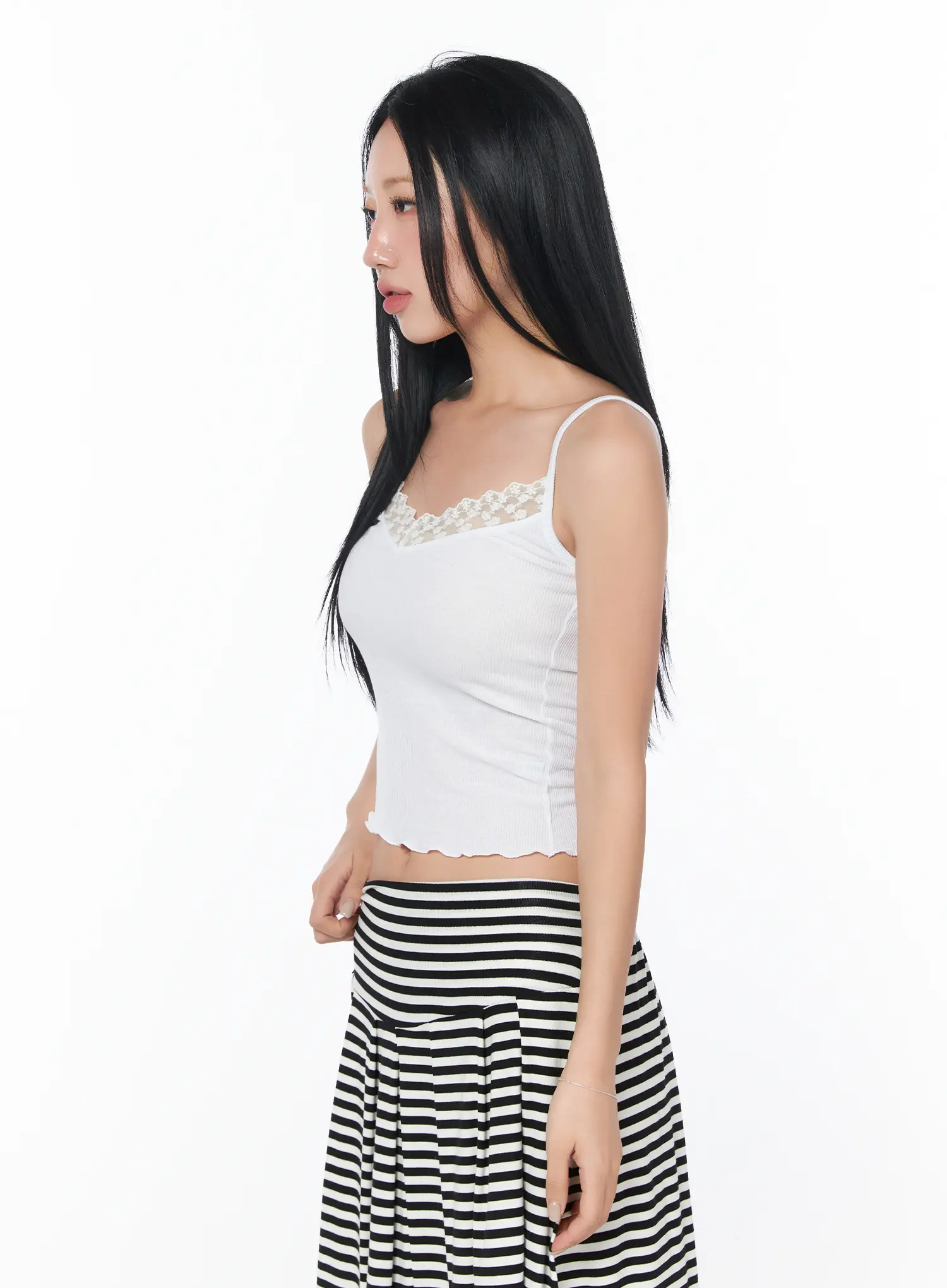 Lace-Trim Ribbed Cami CY512 - Image 6