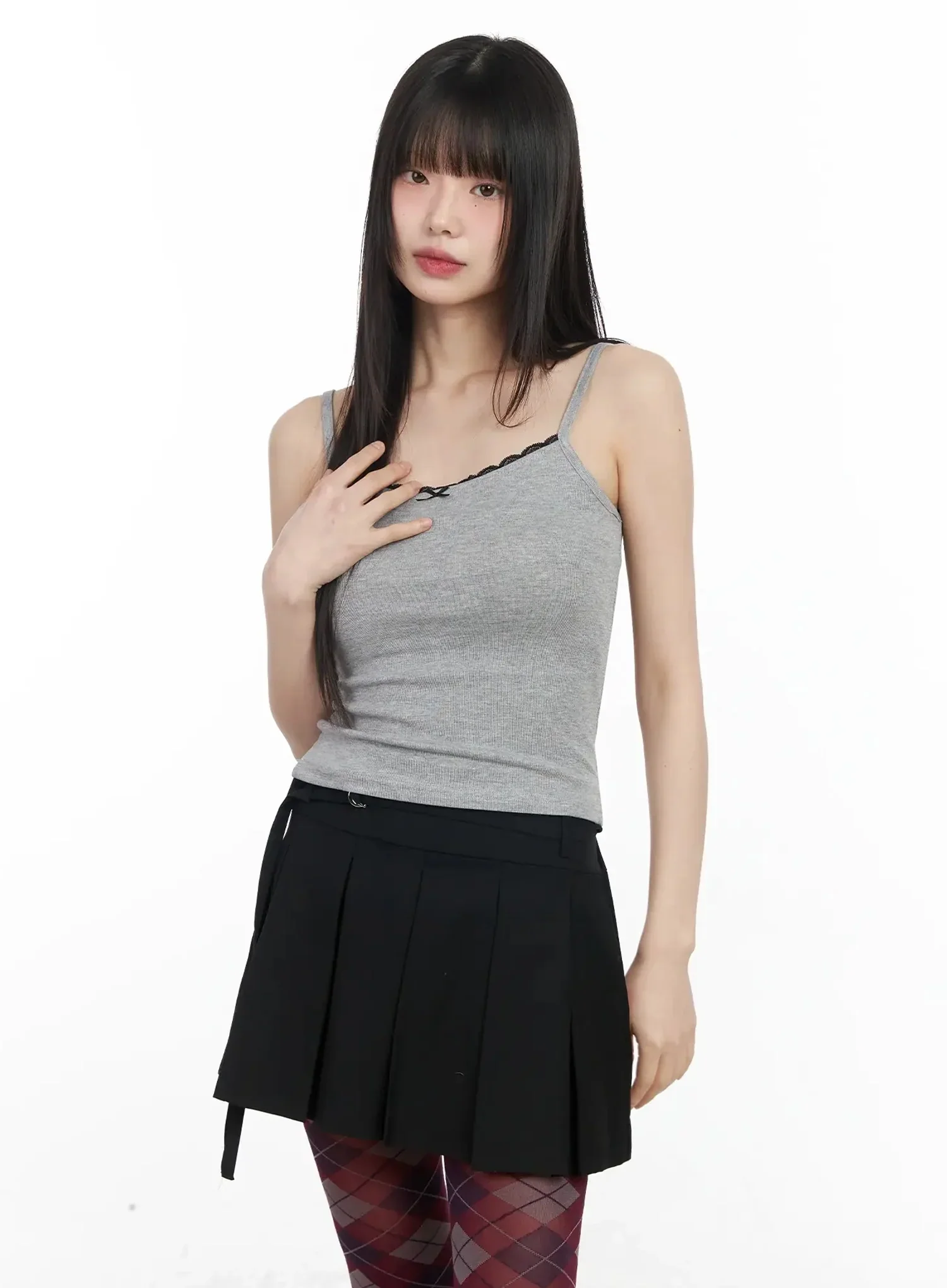 Lace Trim Ribbon Camisole IM523 - Image 13