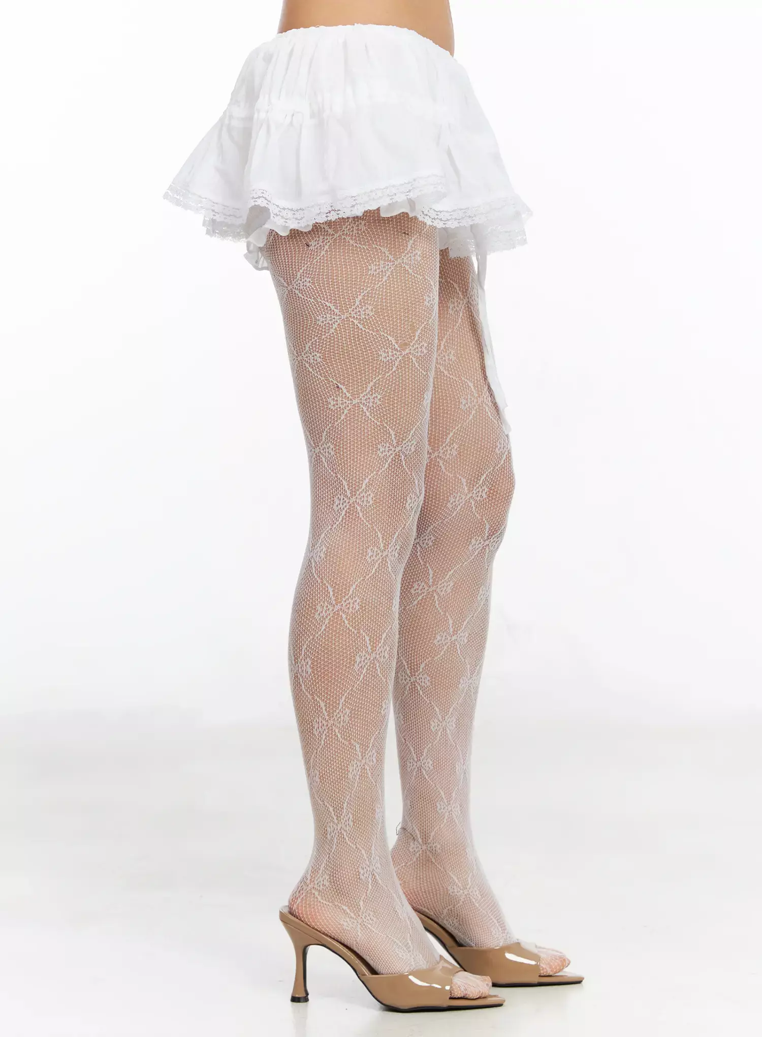 Lace Trim Ribbon Mini Skirt IA507 - Image 10