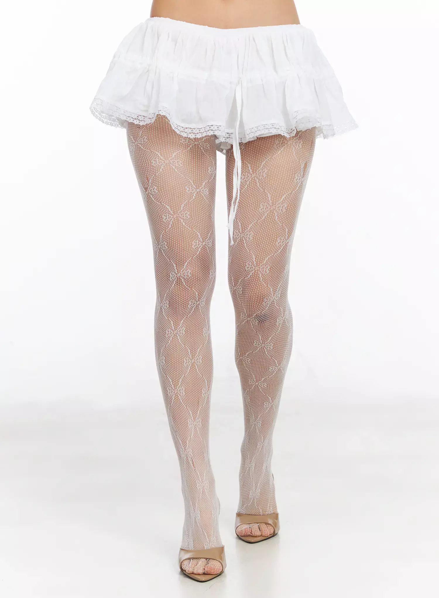 Lace Trim Ribbon Mini Skirt IA507 - Image 5