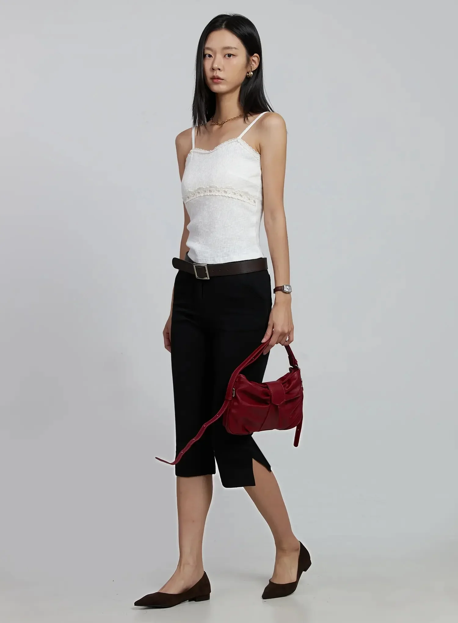 Lace Trim Sleeveless Camisole IM520 - Image 2