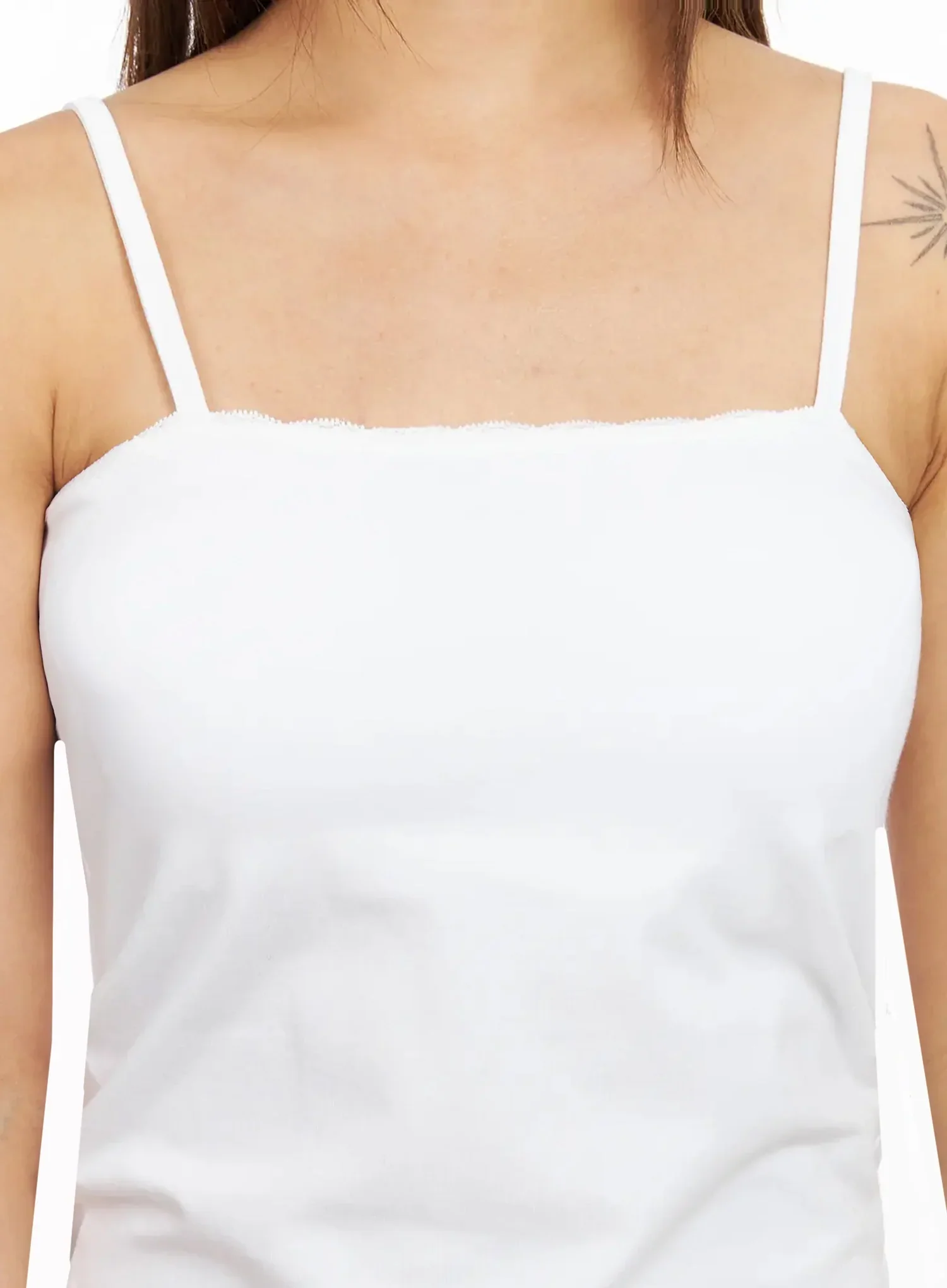 Lace Trim Straight Neck Tank IY501 - Image 4