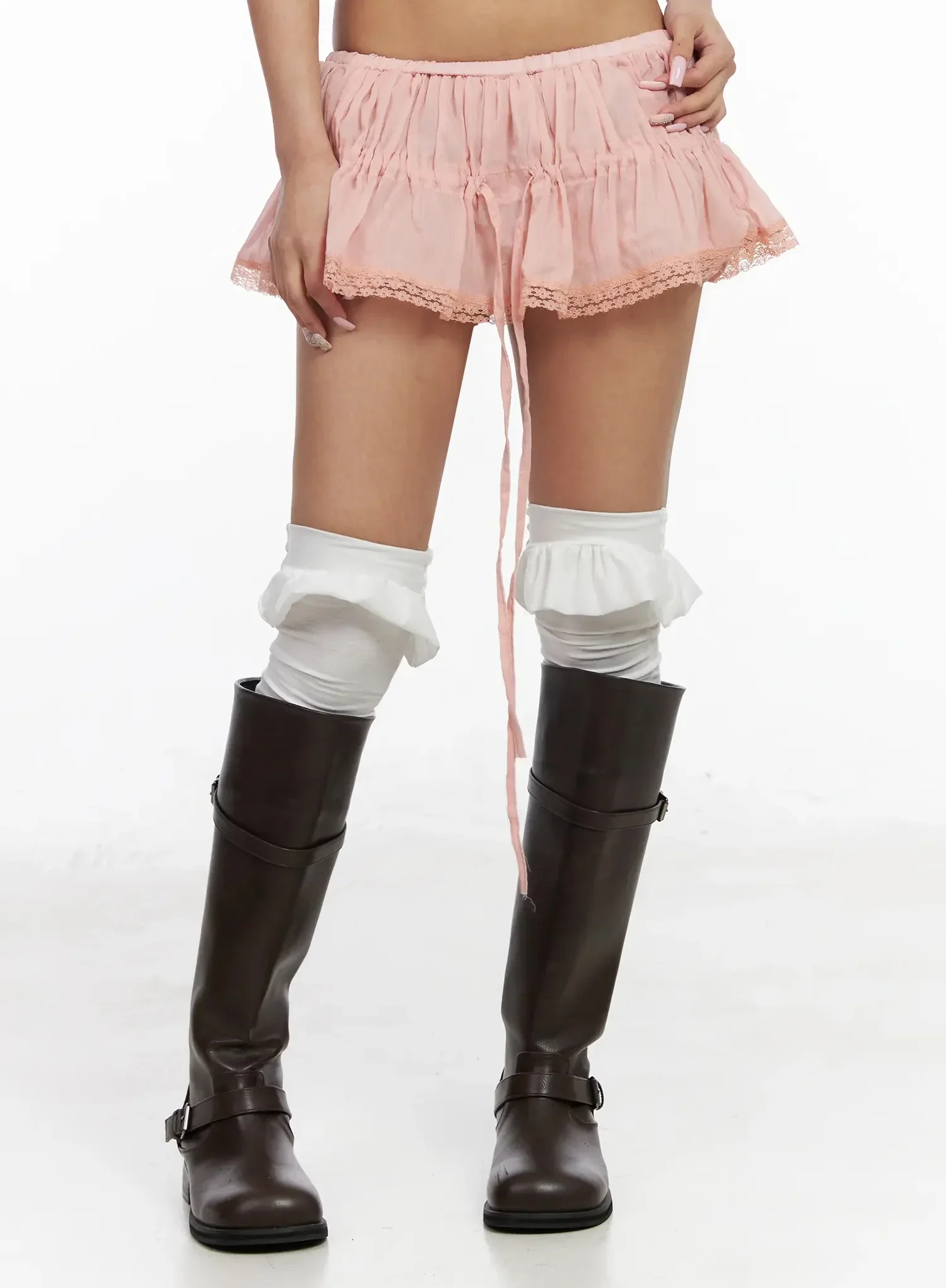 Lace Trim Tiered Mini Skort IY501 - Image 9