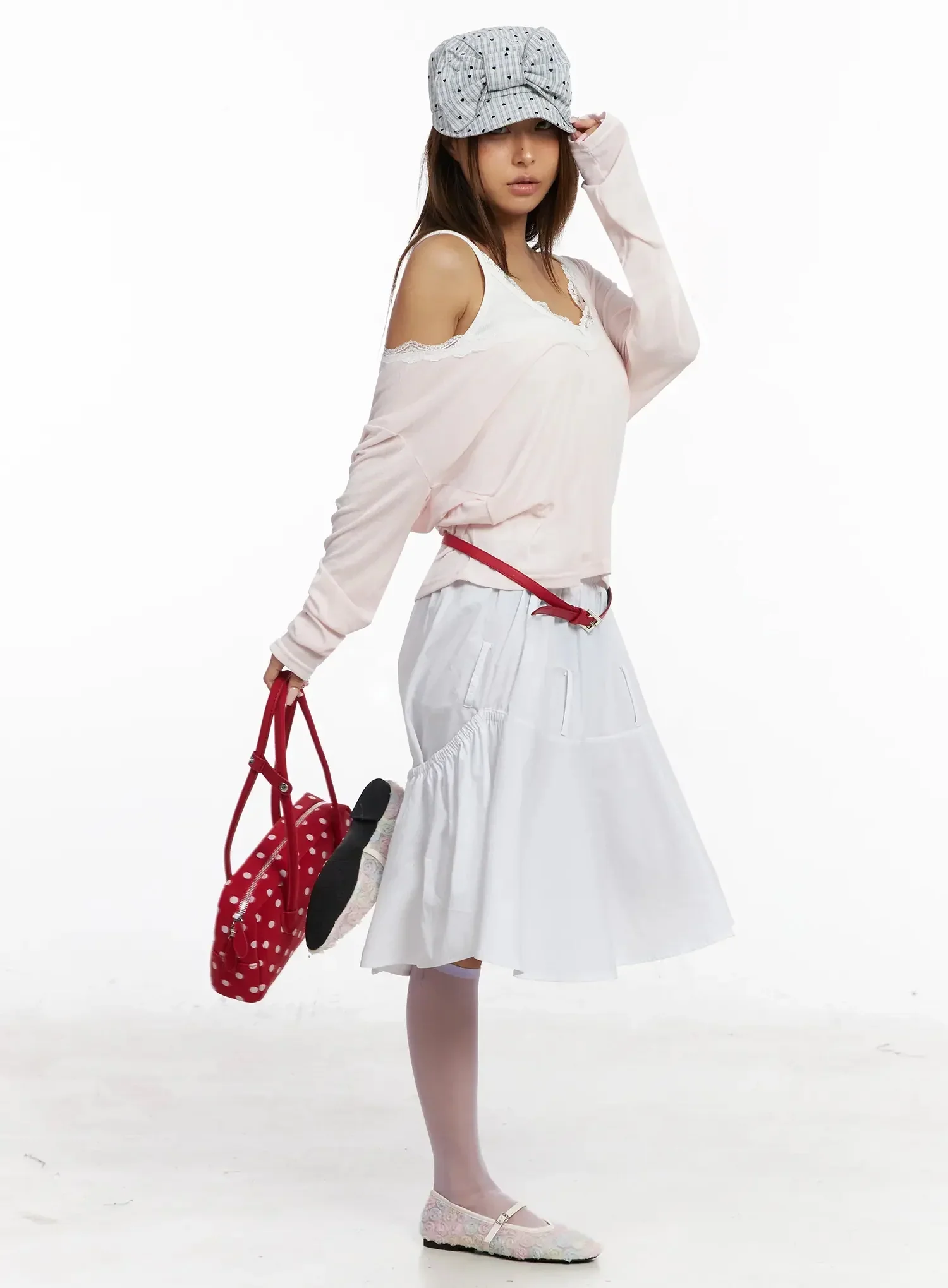 Lace Trim V-Neck Relaxed Top IY504 - Image 5