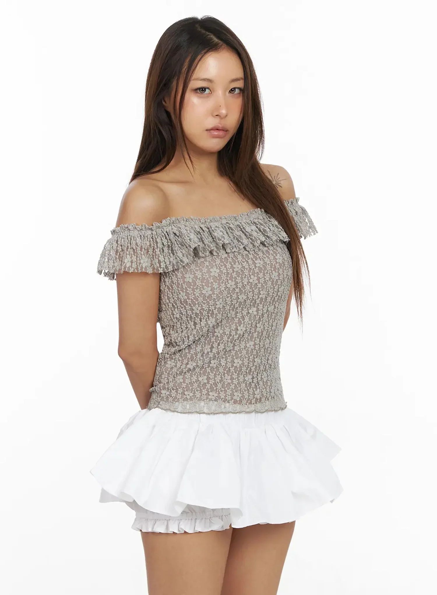 Laced Off-Shoulder Top IA527 - Image 14