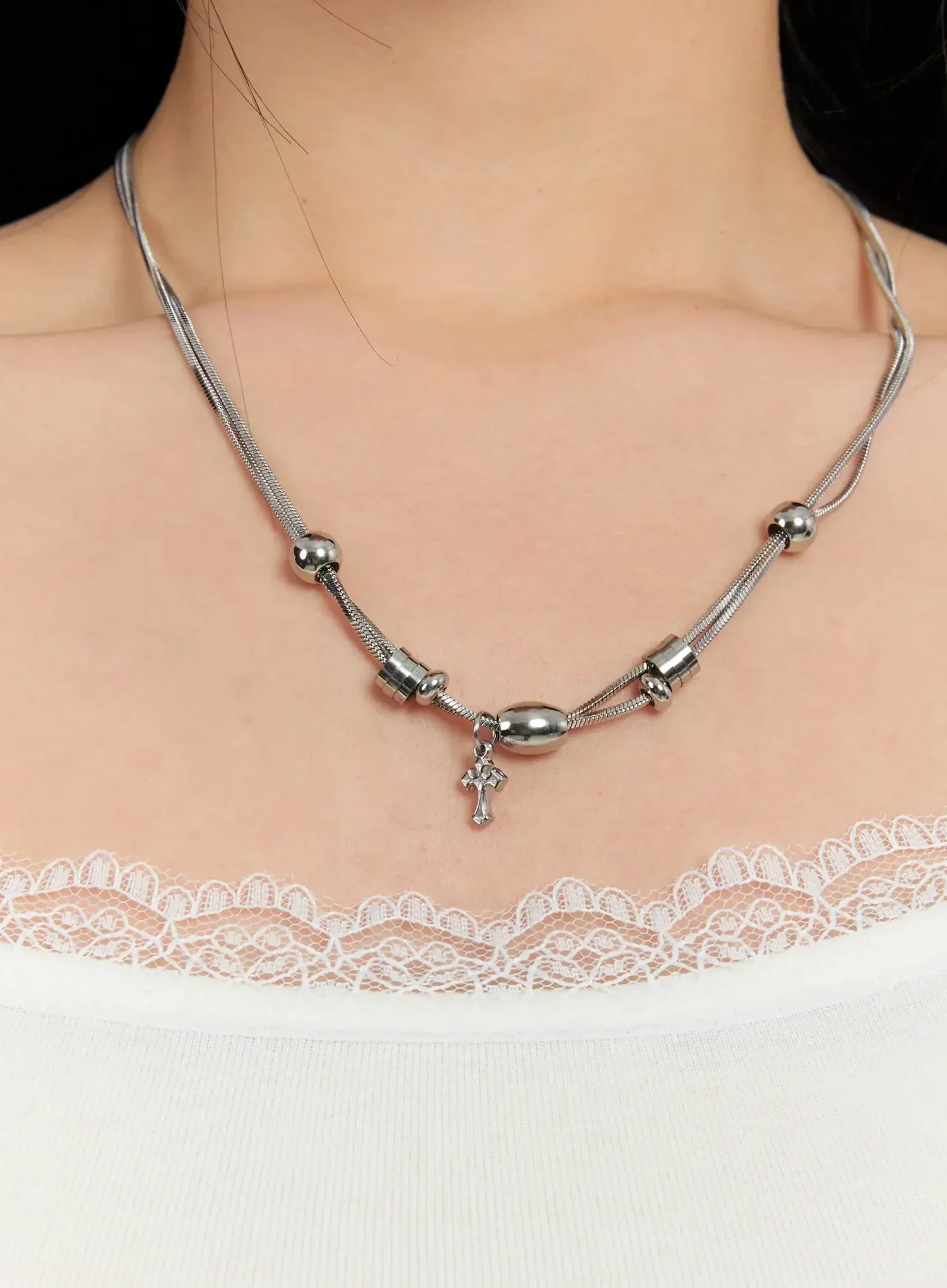 Layered Cross Necklace IF526
