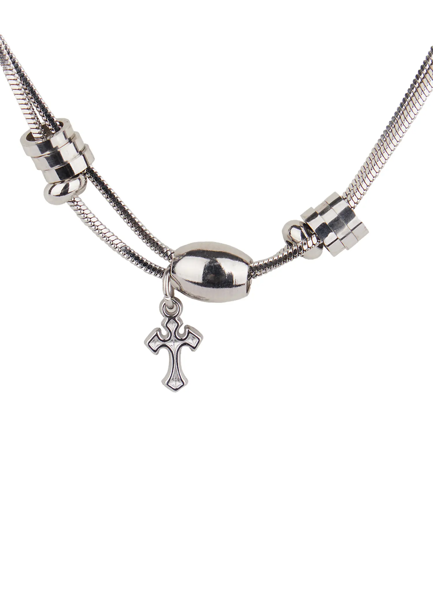 Layered Cross Necklace IF526 - Image 5
