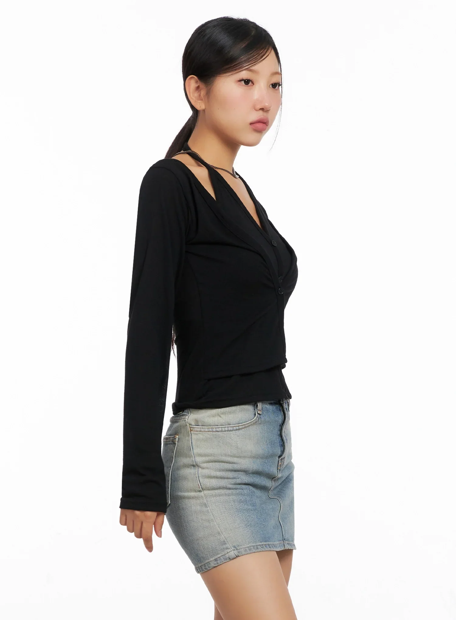 Layered Halter Cardigan IG527 - Image 5