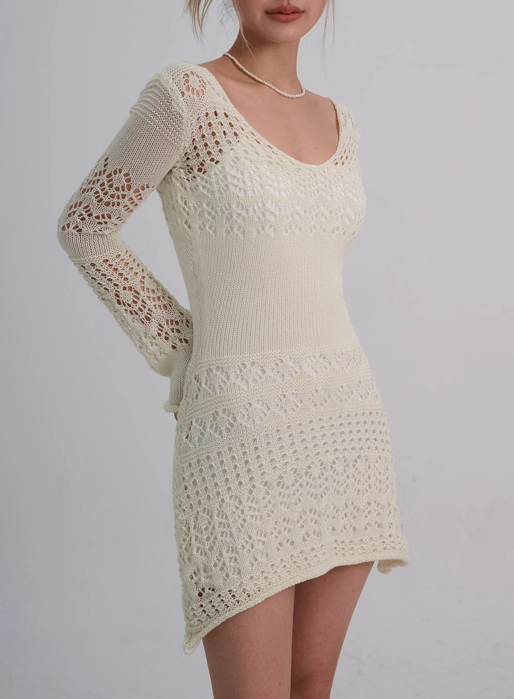 Layered Knit Mini Dress And Thin Straps Mini Dress Set CO19 - Image 2