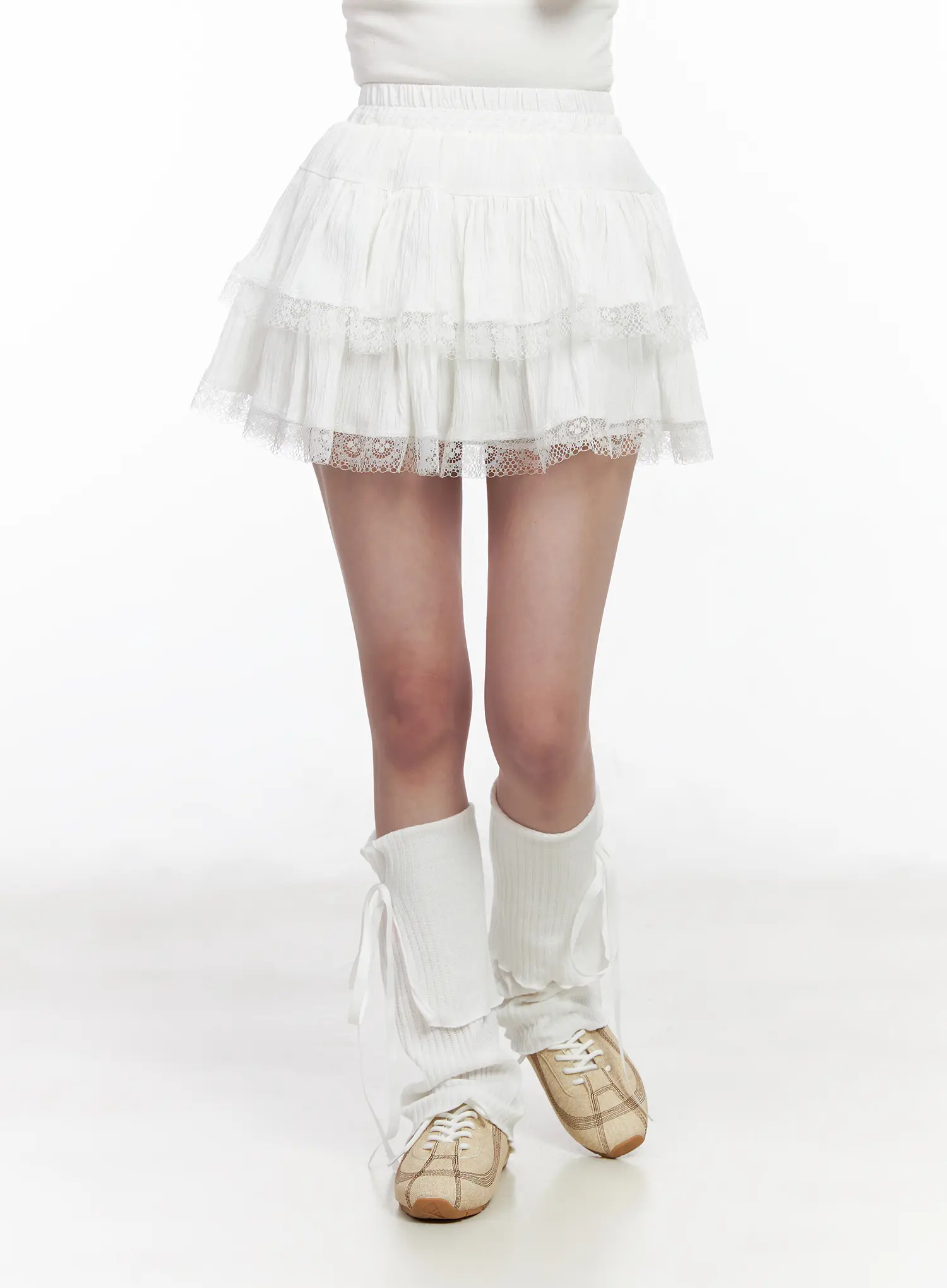 Layered Lace Ruffle Mini Skirt CM531 - Image 9