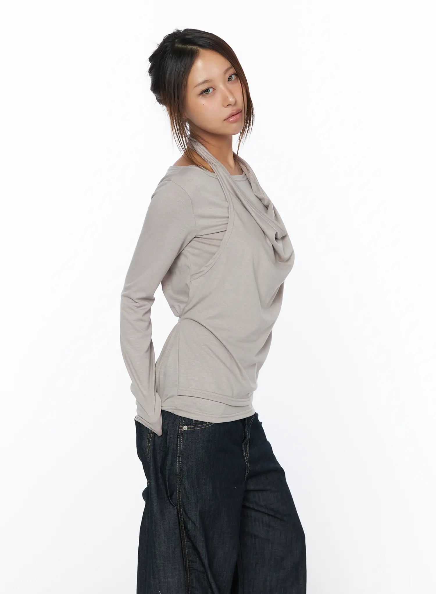 Layered Long Sleeve Halter Top CA516 - Image 6