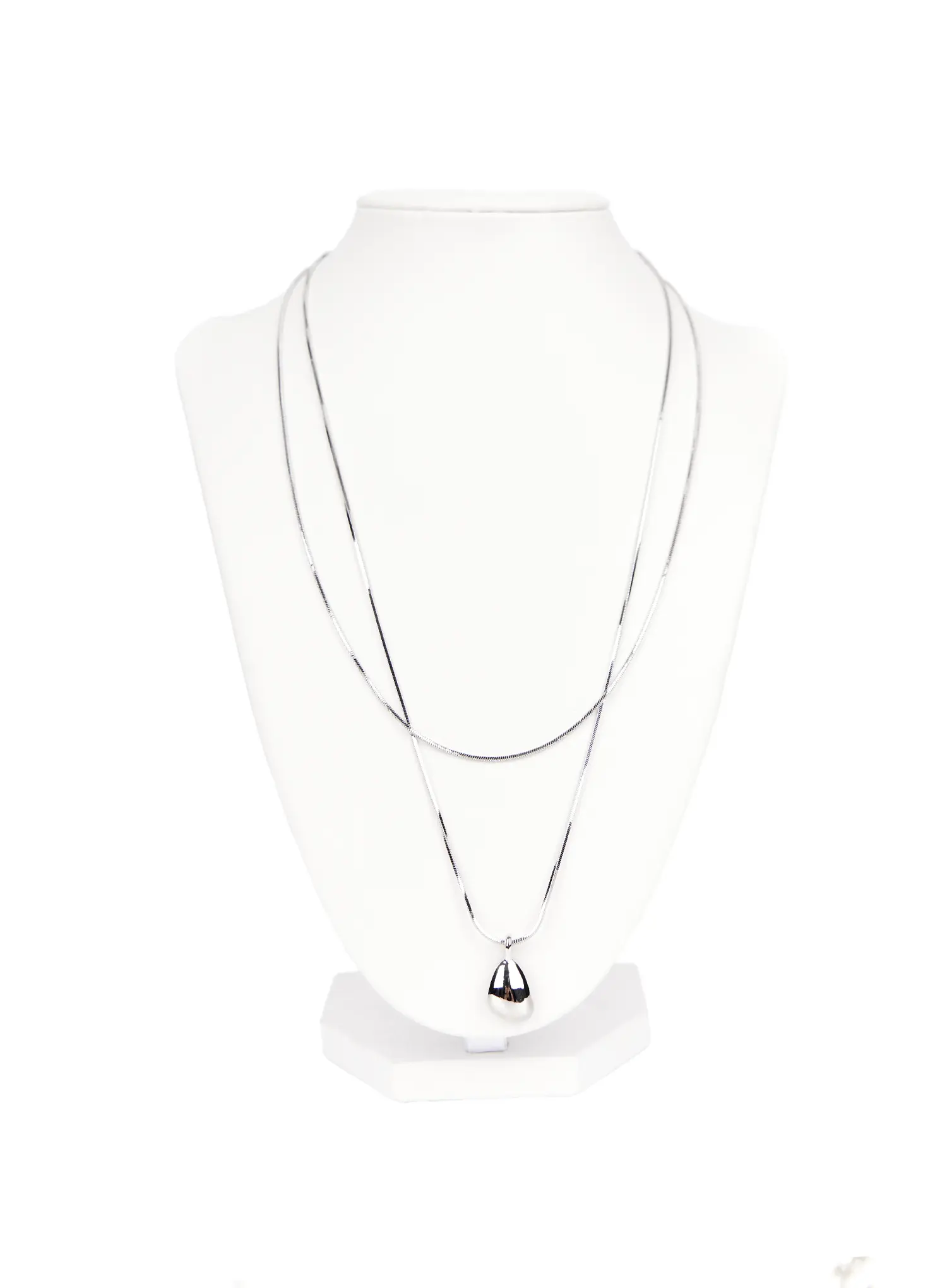 Layered Oval Pendant Necklace CA527 - Image 5