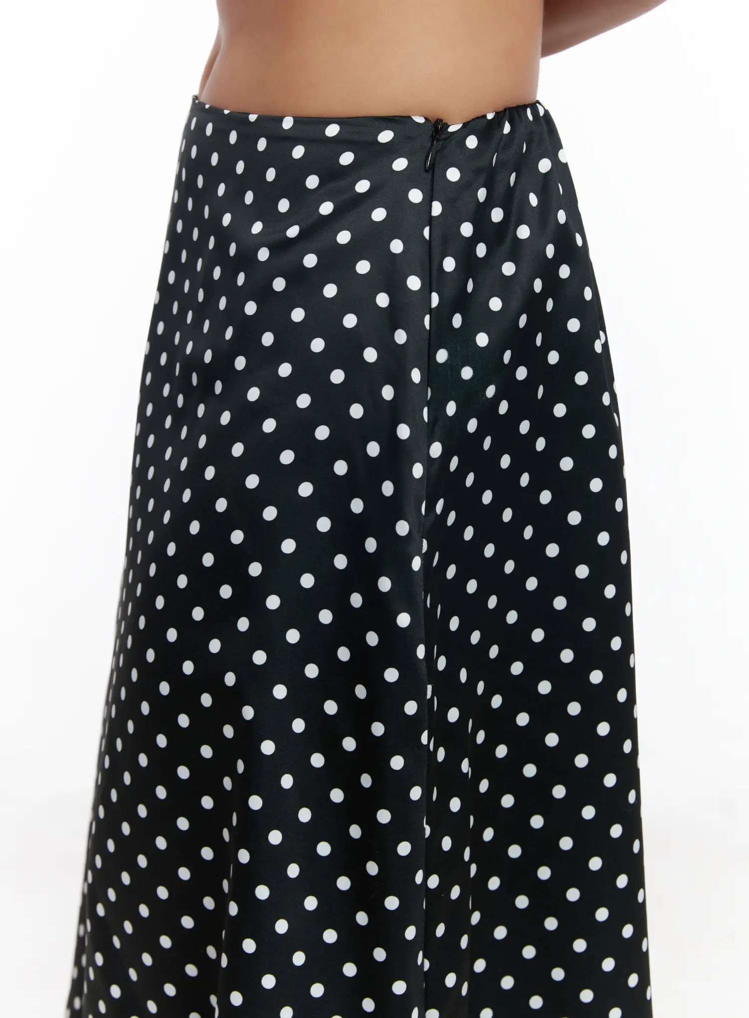 Layered Polka Dot Satin Midi-Skirt CM520 - Image 3