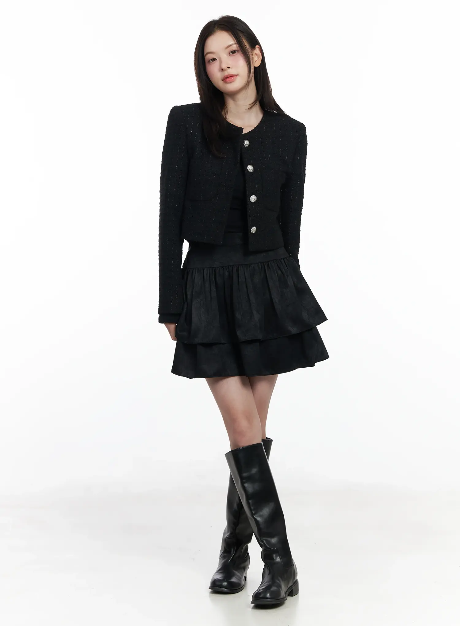 Layered Satin Ruffle Skirt IF520 - Image 6