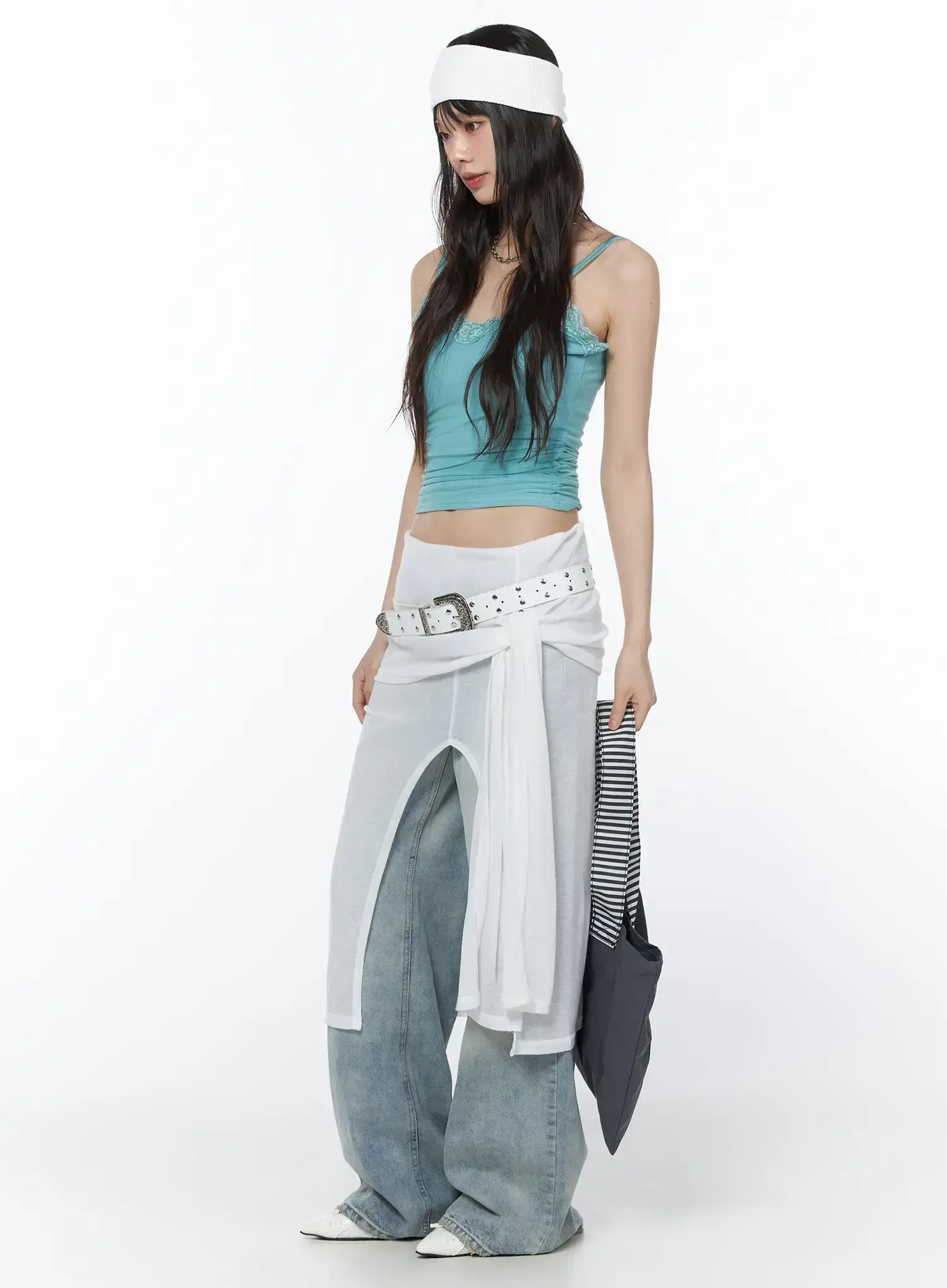 Layered Sheer Midi Wrap Skirt CA529 - Image 5