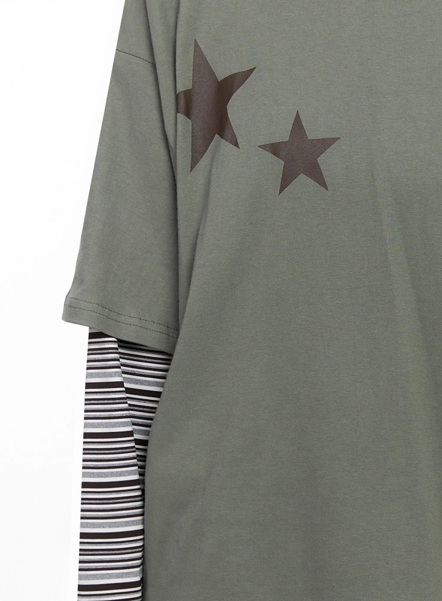 Layered Star Print Long Sleeve Tee IS515 - Image 3