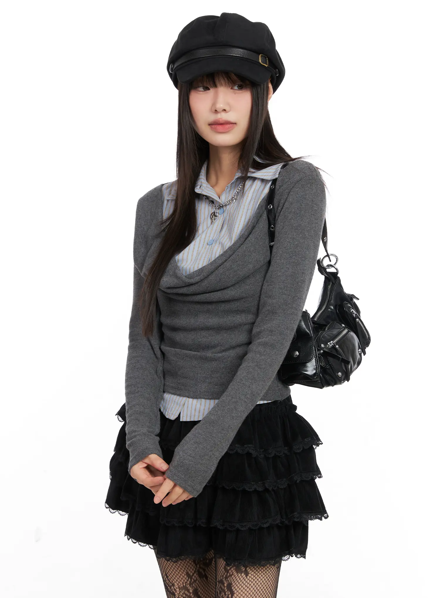 Layered Striped Long Sleeve Top CN520