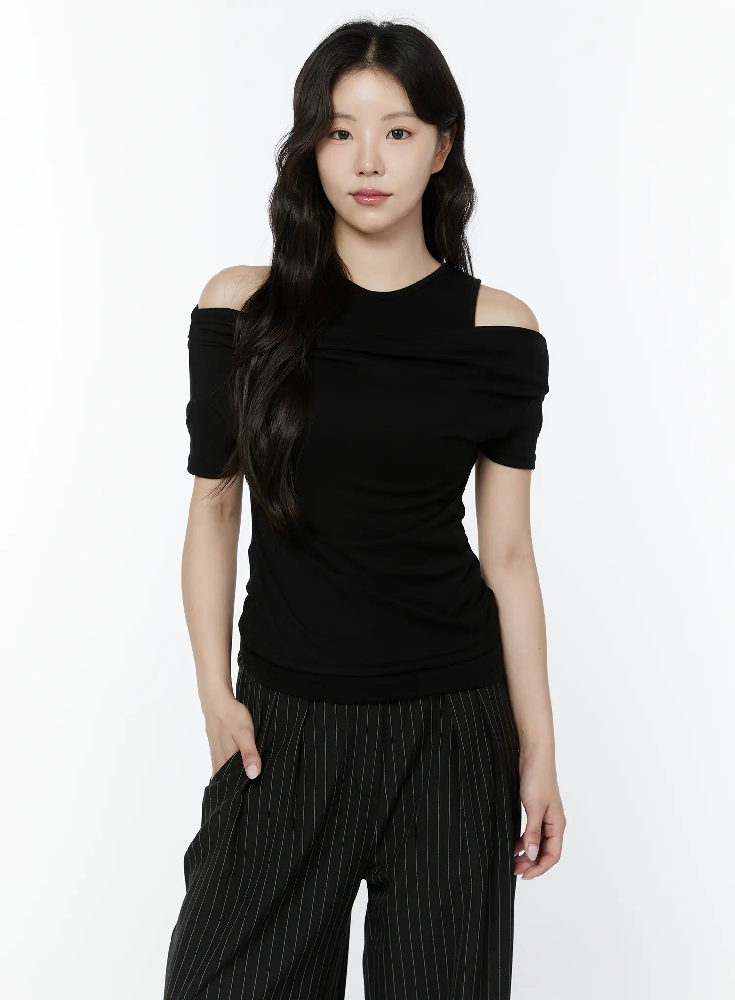 Layered Tank Off-Shoulder Tee IY511 - Image 2