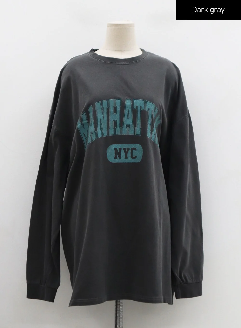 Lettering Print Oversize Long Sleeve T-Shirt Unisex CN21 - Image 18