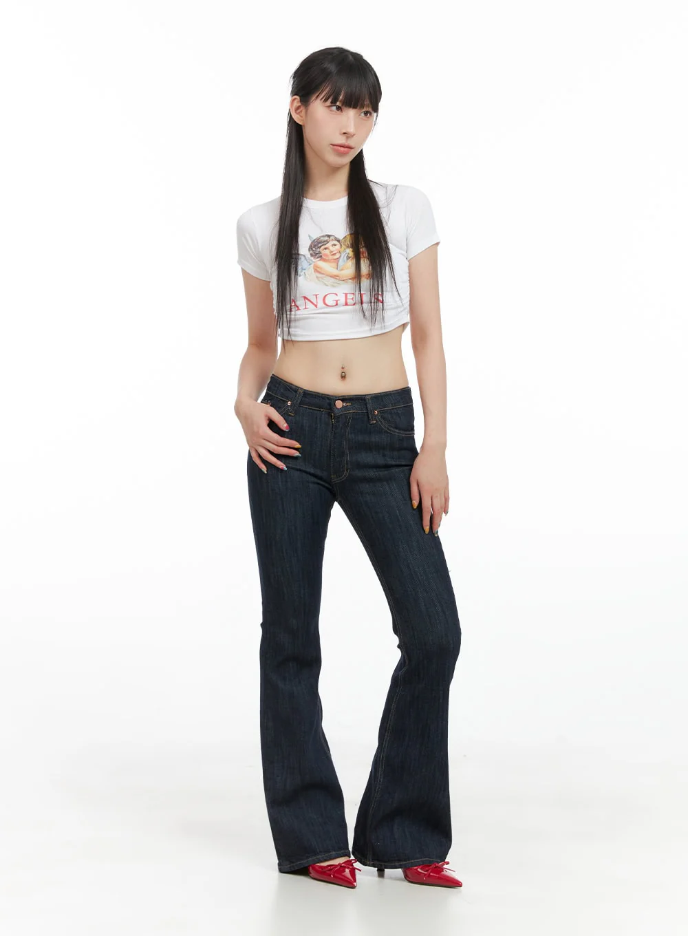 Lila Slim Fit Bootcut Jeans CG409 - Image 2