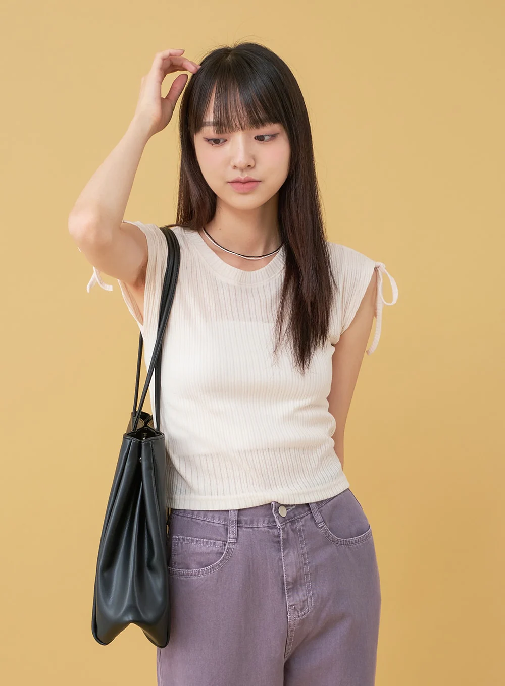 Long Cotton Colored Wide Pants OU15 - Image 10