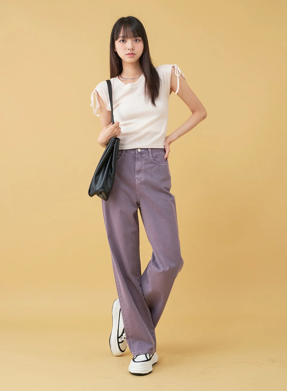 Long Cotton Colored Wide Pants OU15 - Image 17
