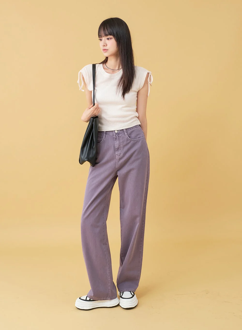 Long Cotton Colored Wide Pants OU15 - Image 19