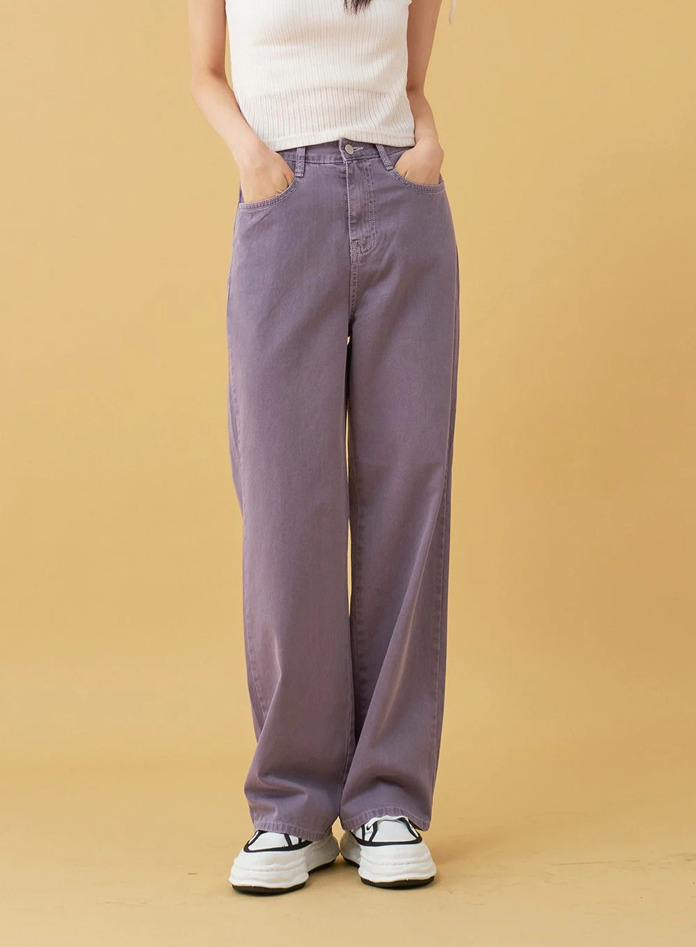 Long Cotton Colored Wide Pants OU15 - Image 22