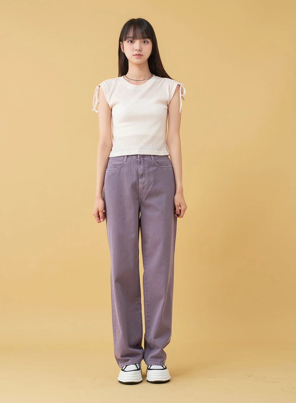 Long Cotton Colored Wide Pants OU15 - Image 27