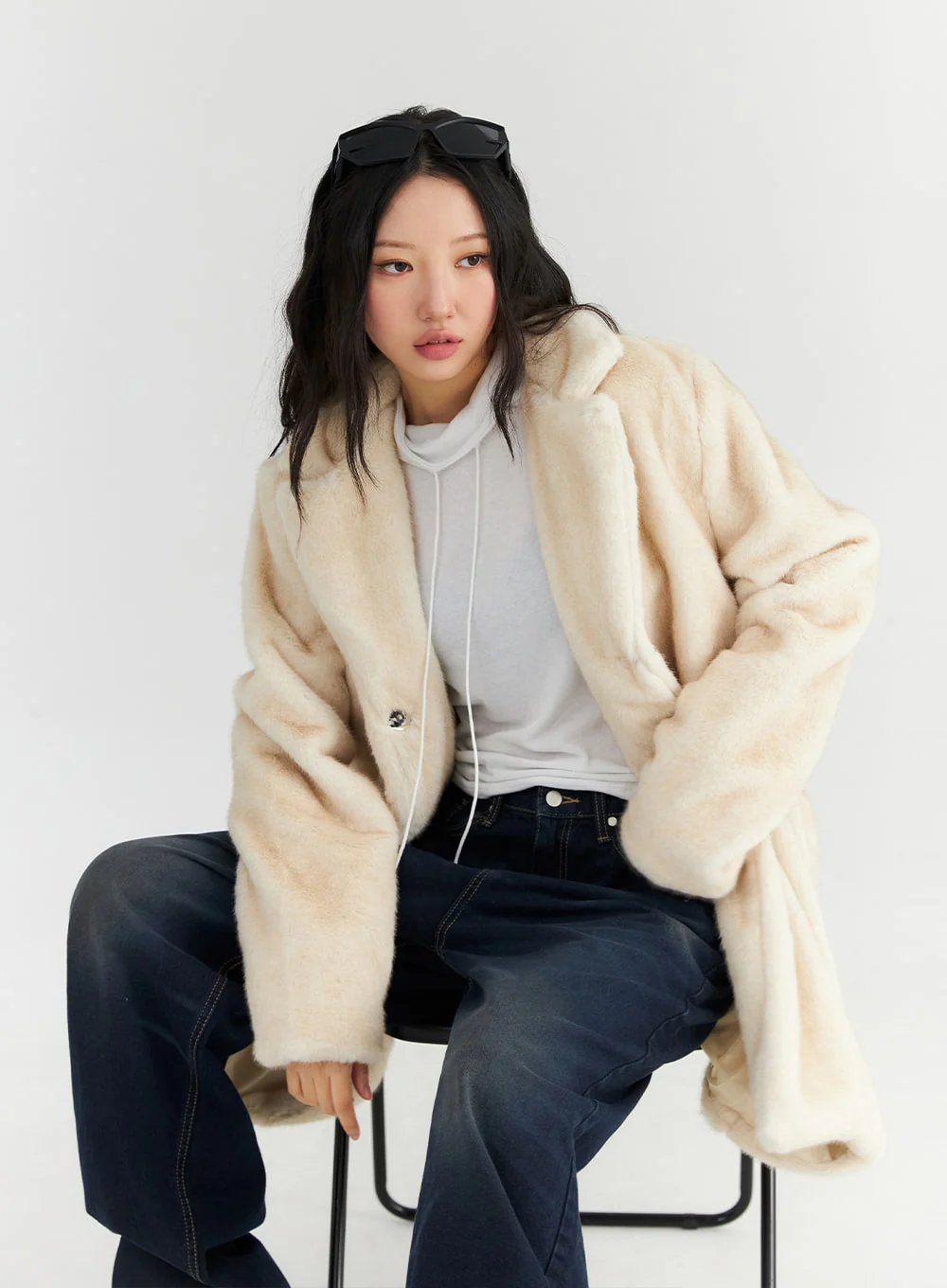 Long Sleeve Faux Fur Jacket CN303 - Image 4