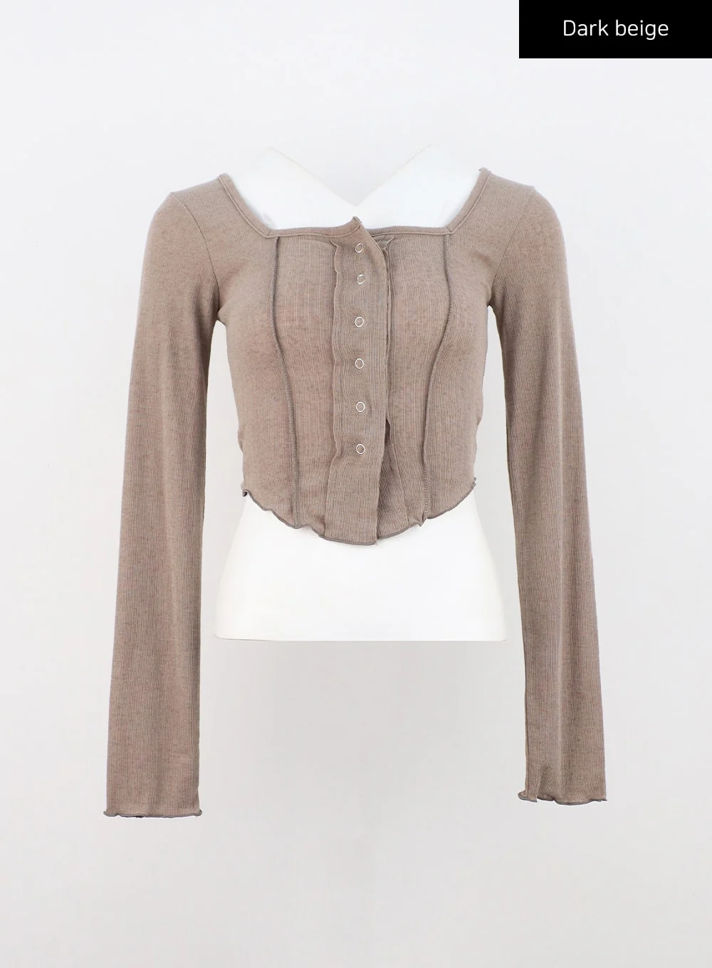 Long Sleeve Square Neck Crop Tee CN303 - Image 9