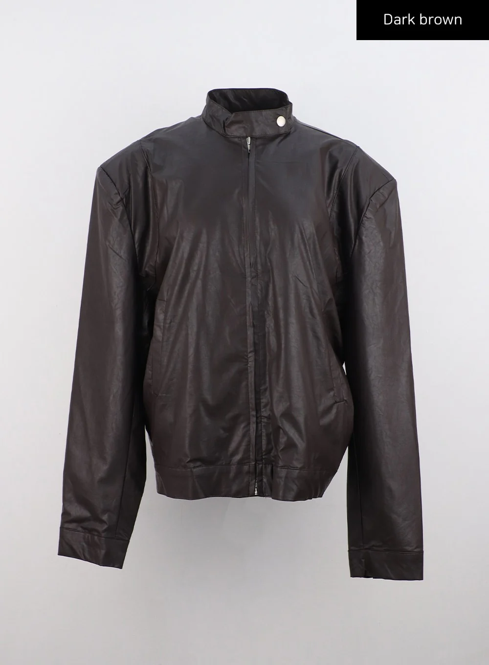 Loose Fit Faux Leather Jacket CO323 - Image 10