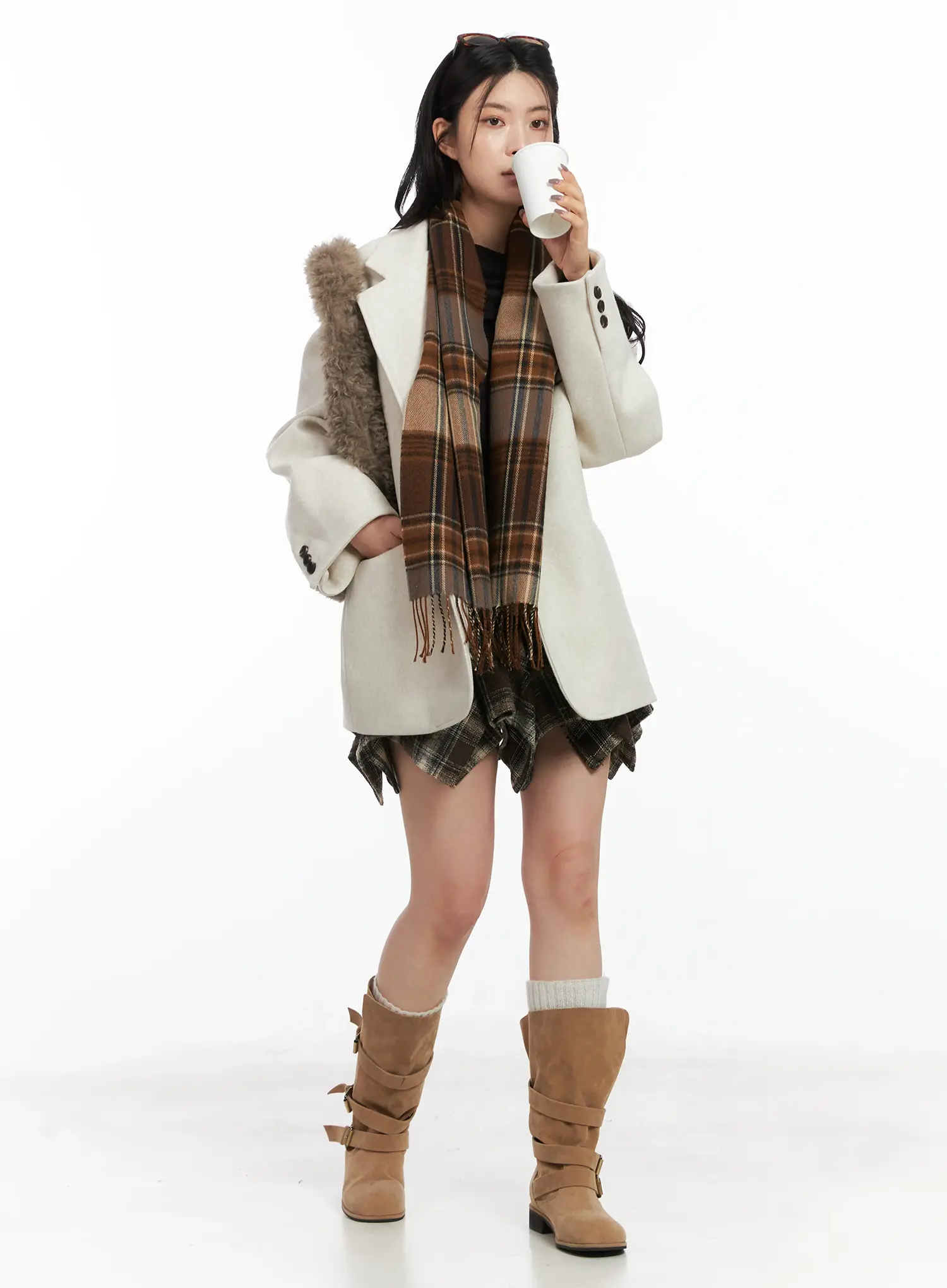 Loose Fit Wool Blazer Jacket CN528 - Image 3