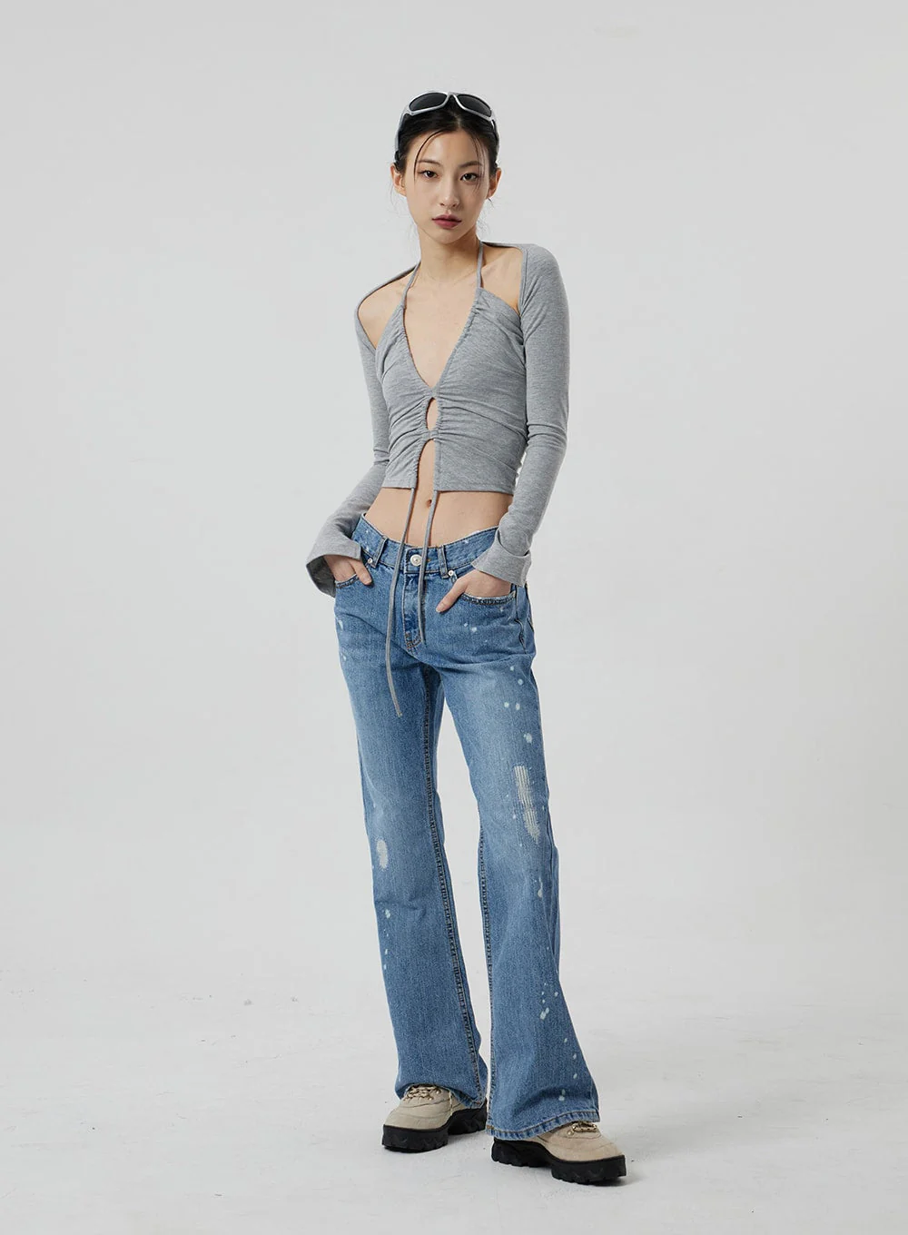 Low Rise Bootcut Jeans CF309 - Image 13