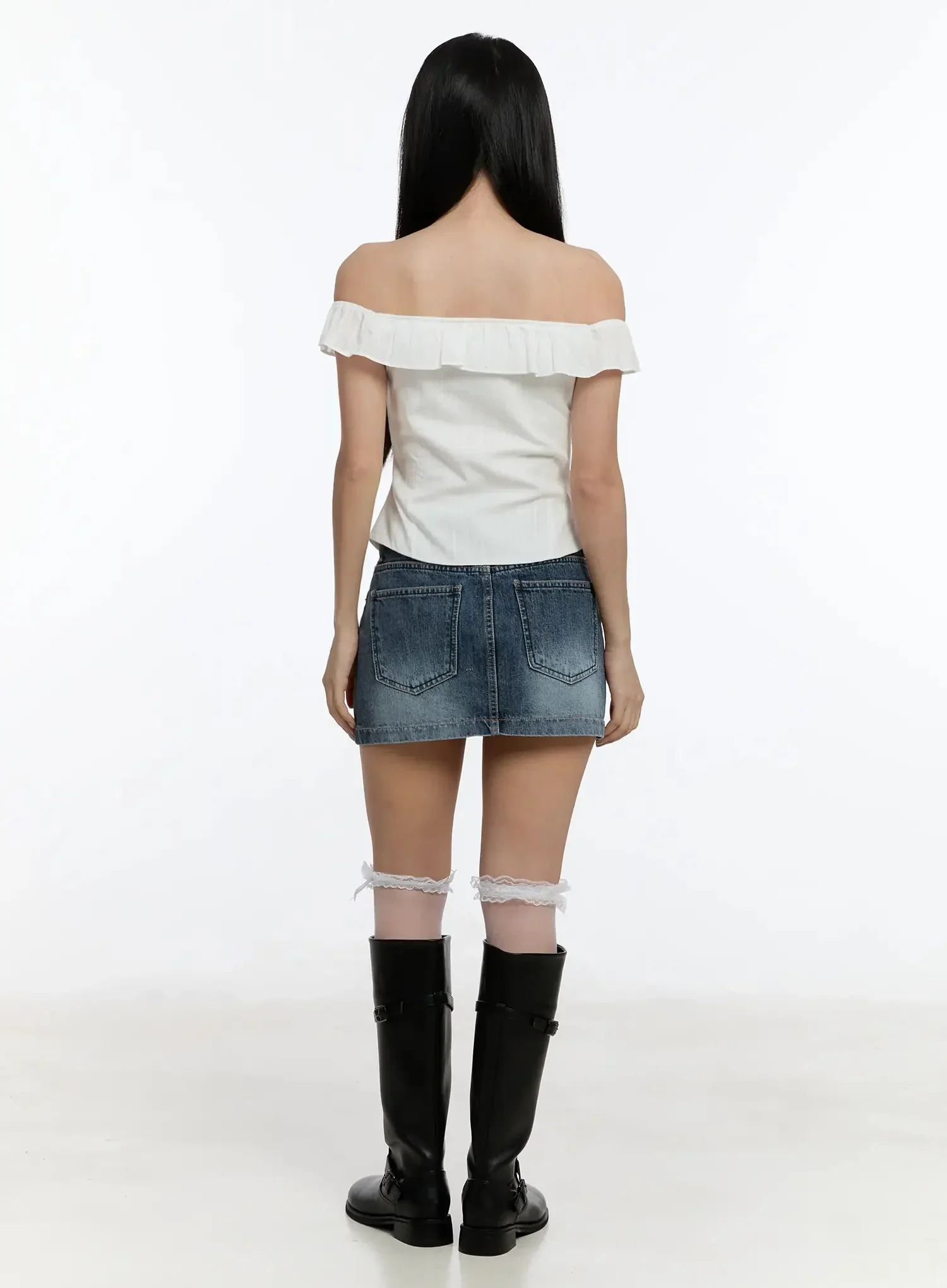 Low-Rise Denim Skirt IM509 - Image 9