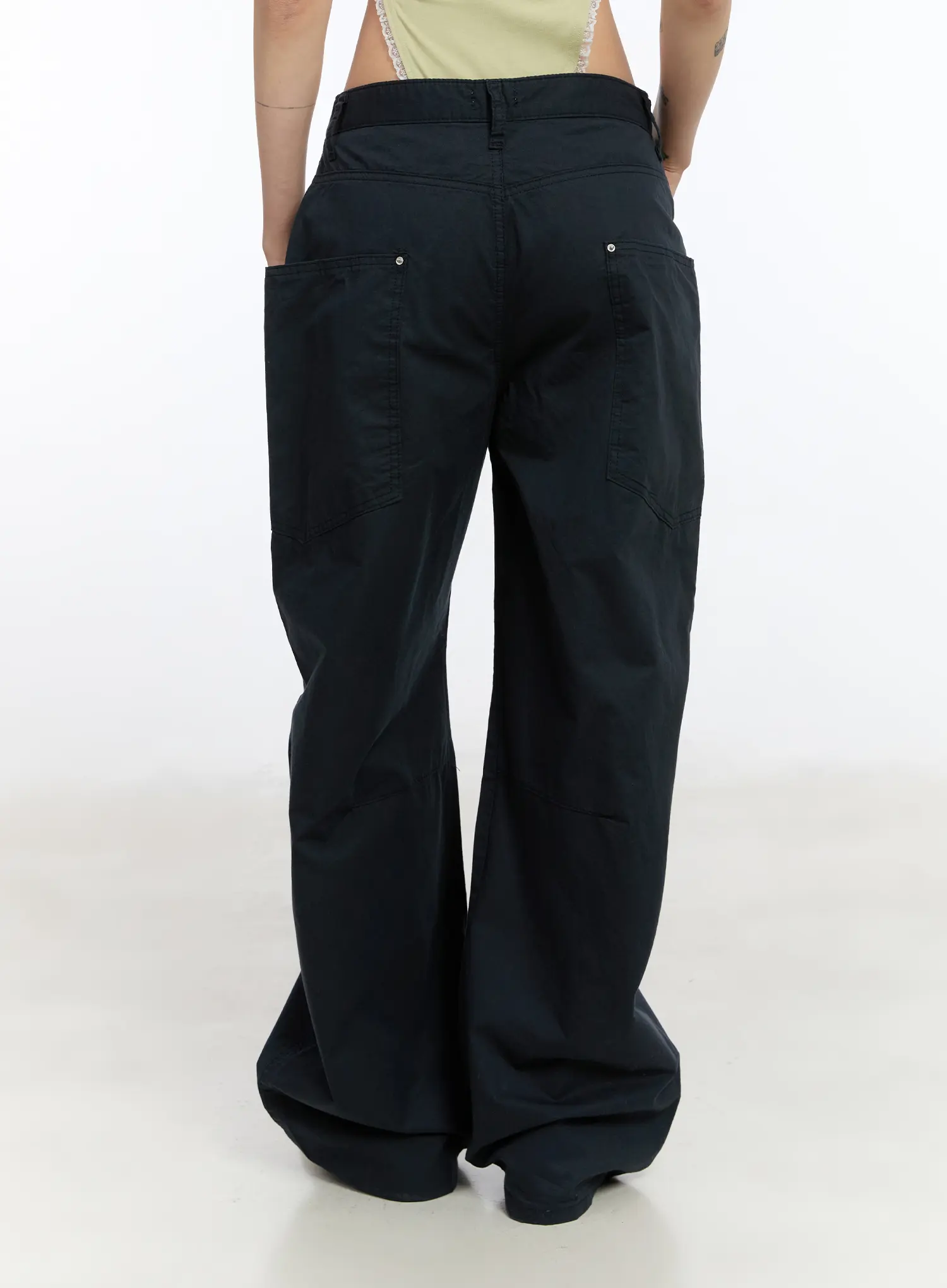Low-Rise Wide Cotton Pants CA507 - Image 8