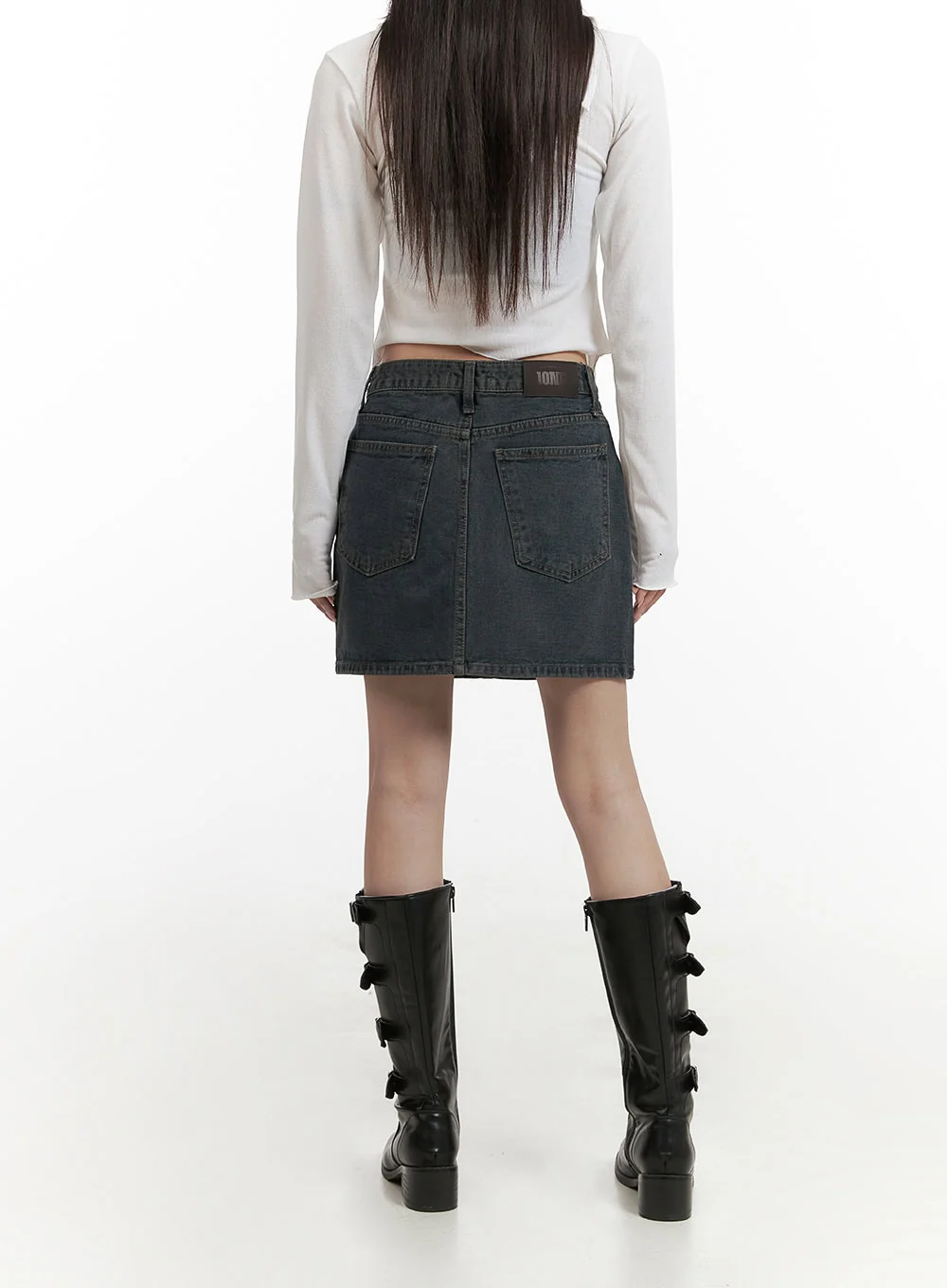 Low Wash Indigo Dream Denim Mini Skirt CY407 - Image 5